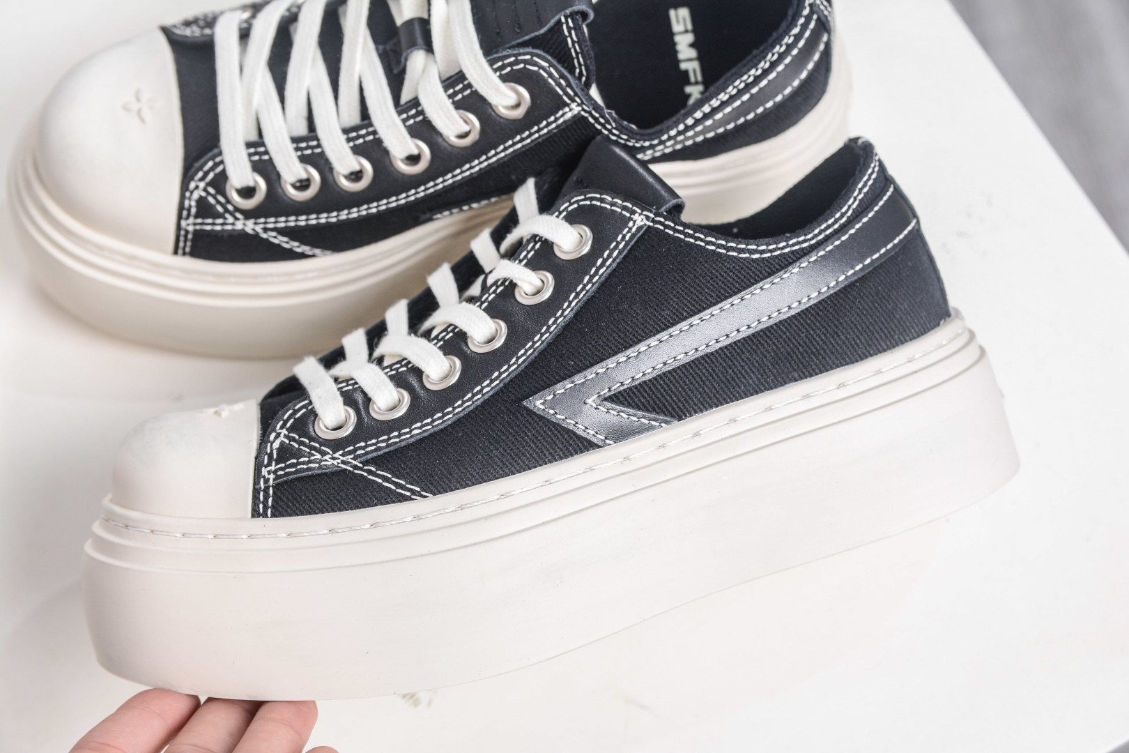 260 SMFK Garden Vintage Skate Low 花园系列低帮复古厚底十字花帆布休闲松糕做旧小脏板鞋