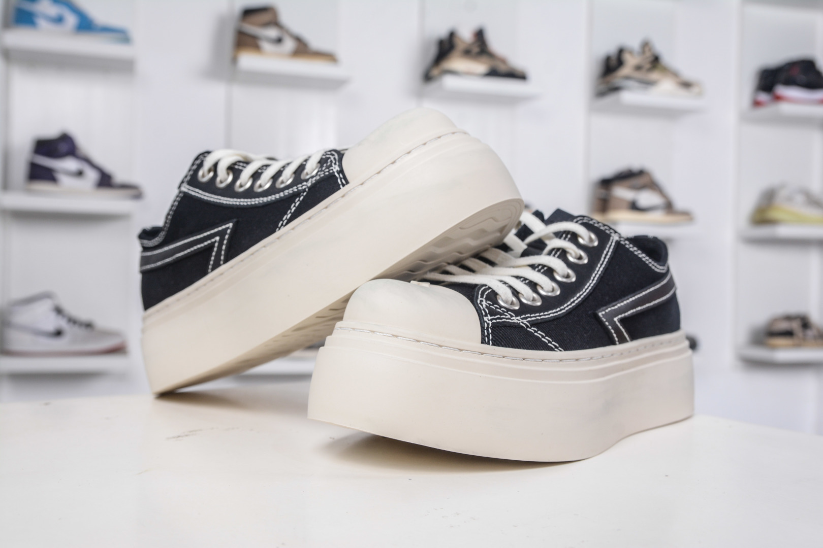 260 SMFK Garden Vintage Skate Low 花园系列低帮复古厚底十字花帆布休闲松糕做旧小脏板鞋