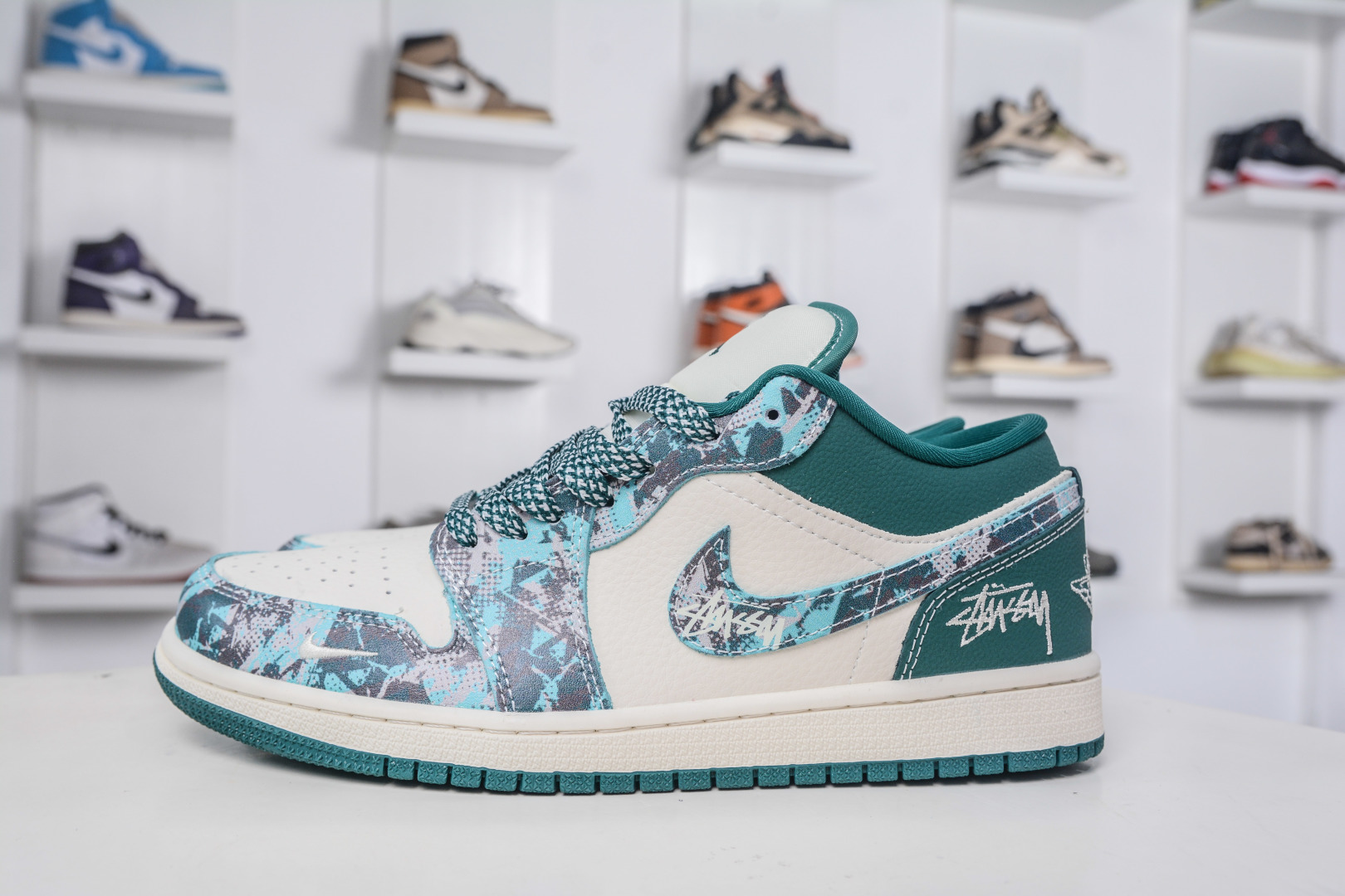 Air Jordan 1 Retro Low x Stussy 'Wild Green' Collab - Premium Comfort 2 cmp i1758641147898 7293 0 0