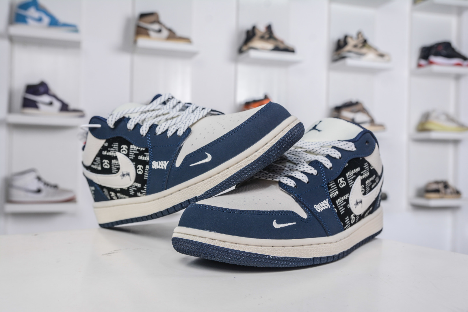 Air Jordan 1 Retro Low x Stussy Collab - White, Black & Blue - Size 36-45 5 cmp i1758641206734 4003 0 3