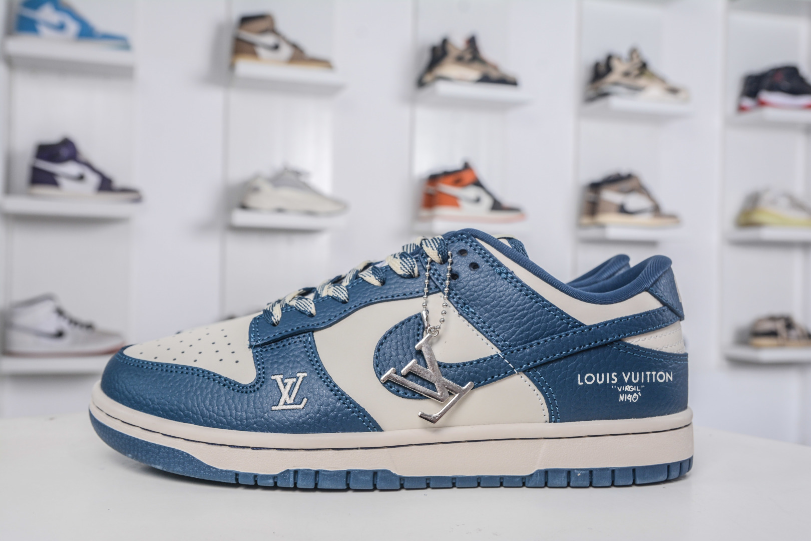 Nike SB Dunk Low x Louis Vuitton Collab - Cream & Navy Designer Sneakers 2 cmp i1758815931480 2286 0 0