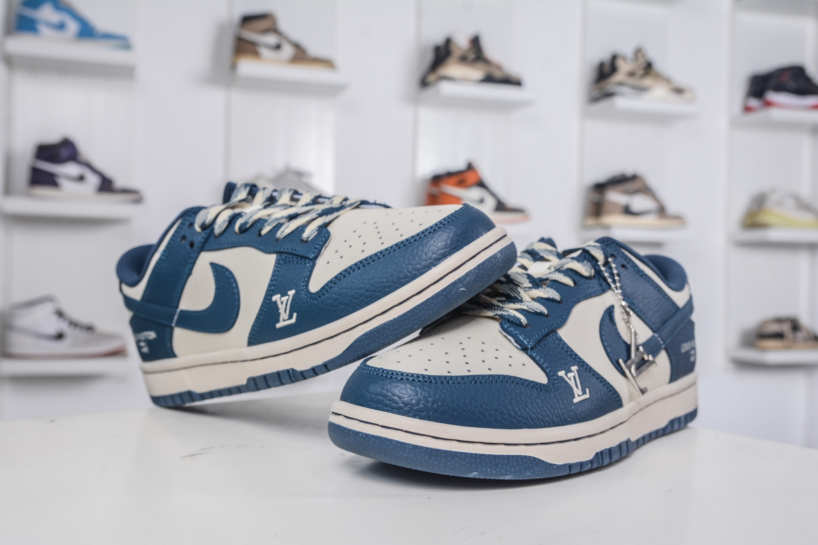 Nike SB Dunk Low x Louis Vuitton Collab - Cream & Navy Designer Sneakers 5 cmp i1758815931481 673 0 3