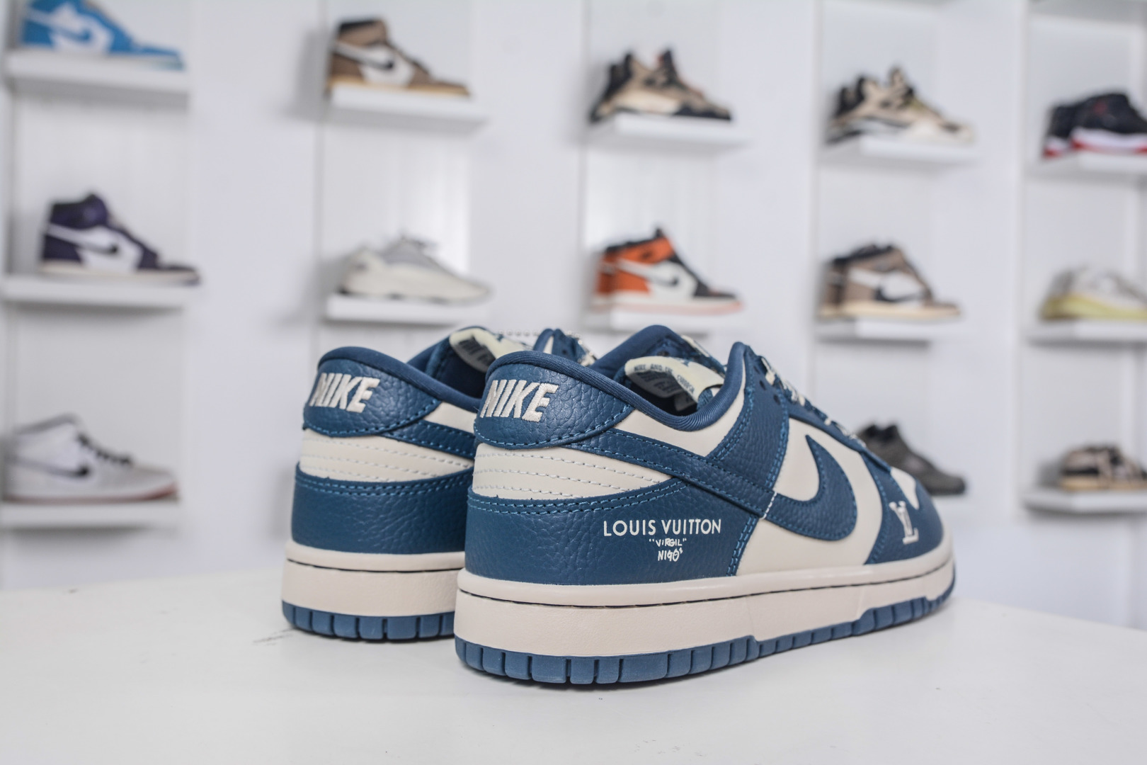 Nike SB Dunk Low x Louis Vuitton Collab - Cream & Navy Designer Sneakers 7 cmp i1758815932467 2387 0 5
