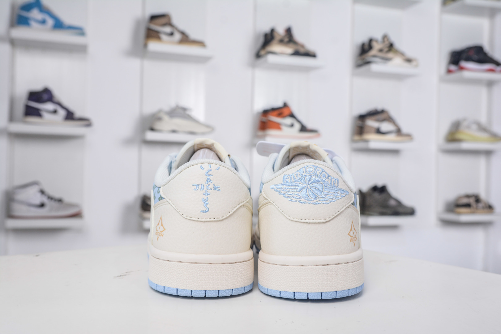 TS x Air Jordan x Louis Vuitton Air Jordan 1 Low - Light Blue Custom Shoes 2 cmp i1758816083928 4228 0 1