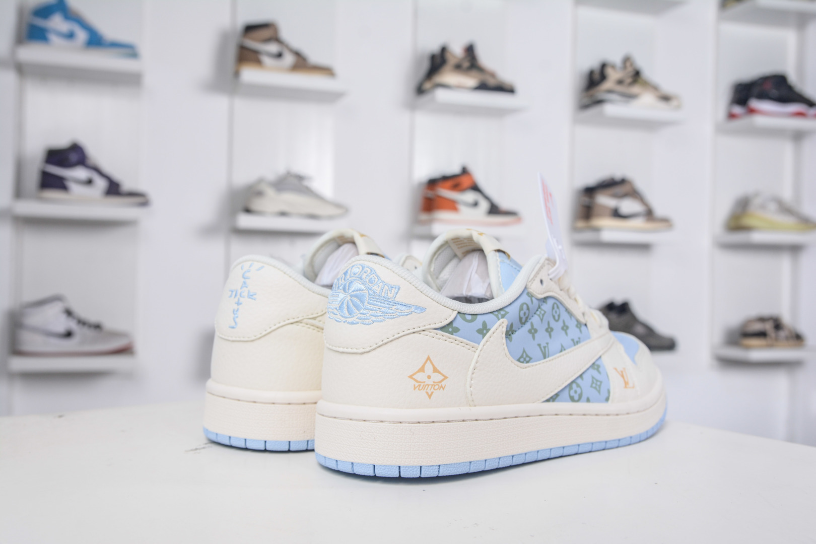 TS x Air Jordan x Louis Vuitton Air Jordan 1 Low - Light Blue Custom Shoes 6 cmp i1758816083928 4977 0 5