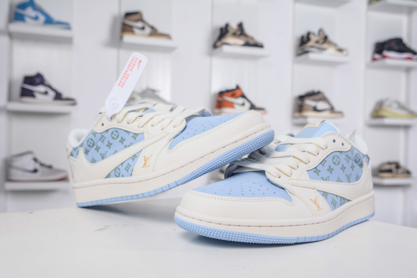 TS x Air Jordan x Louis Vuitton Air Jordan 1 Low - Light Blue Custom Shoes 4 cmp i1758816085427 4729 0 3