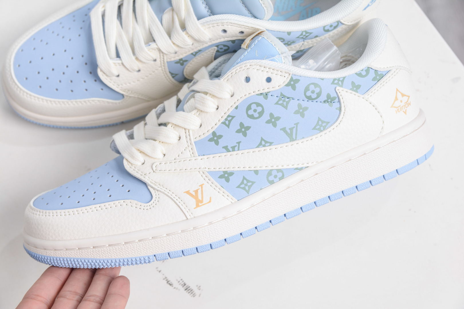 TS x Air Jordan x Louis Vuitton Air Jordan 1 Low - Light Blue Custom Shoes 7 cmp i1758816085437 6827 0 6