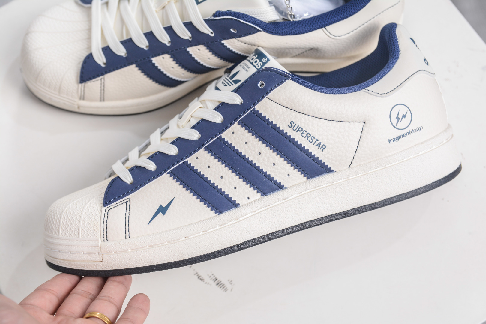 Adidas Originals Superstar x Fragment Design White Blue Shell Toe Sneakers 7 cmp i1758816287721 1249 0 6