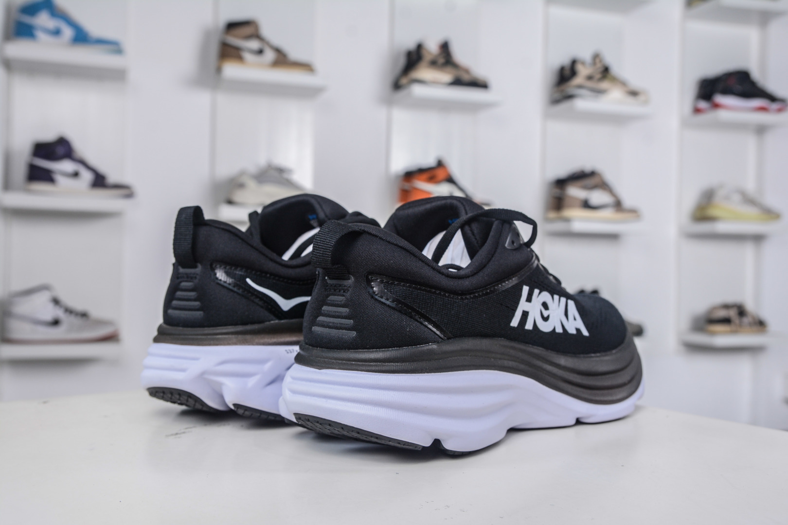 Hoka One One Bondi 8 Lightweight Outdoor Running Shoes - Black/White 7 cmp i1758817418297 4036 0 5