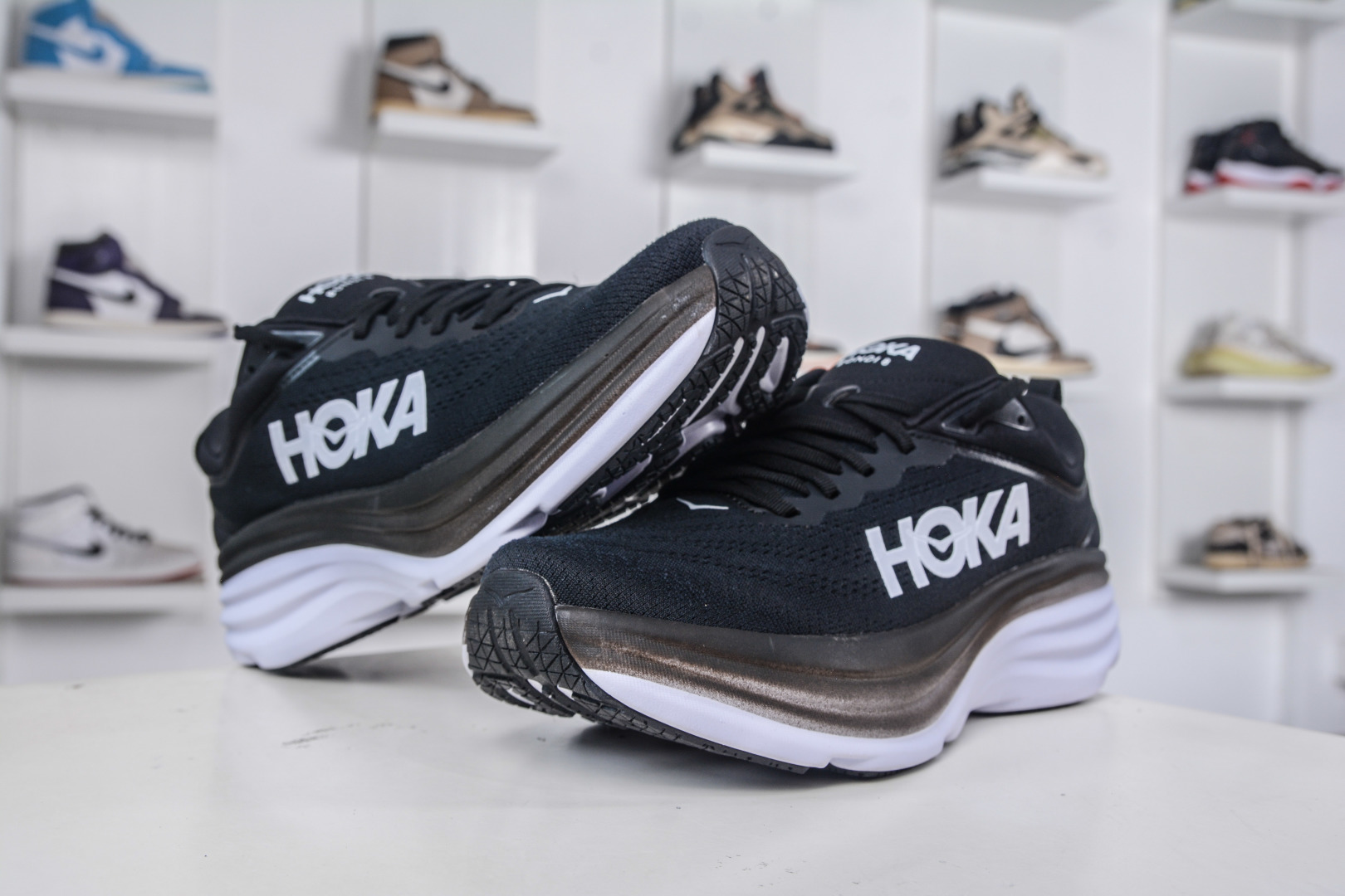 Hoka One One Bondi 8 Lightweight Outdoor Running Shoes - Black/White 5 cmp i1758817419414 4146 0 3