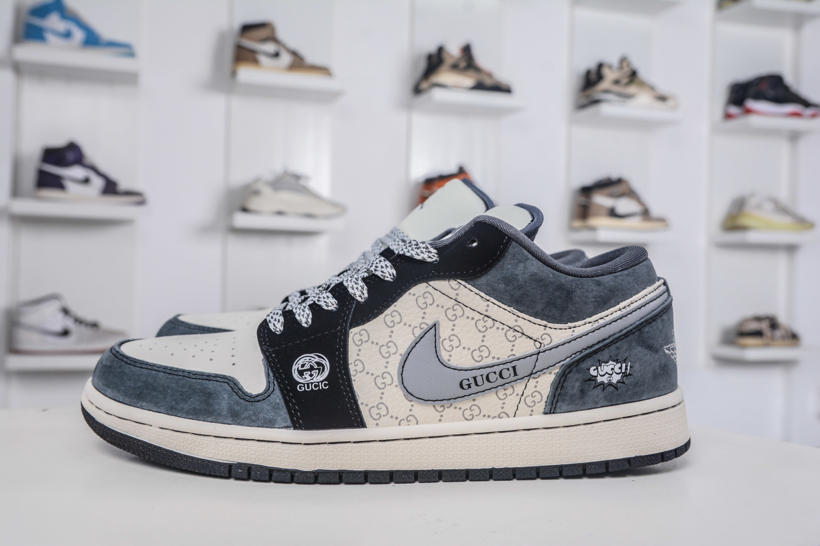 Air Jordan 1 Retro Low x Gucci Custom Sneakers - Stylish and Comfortable