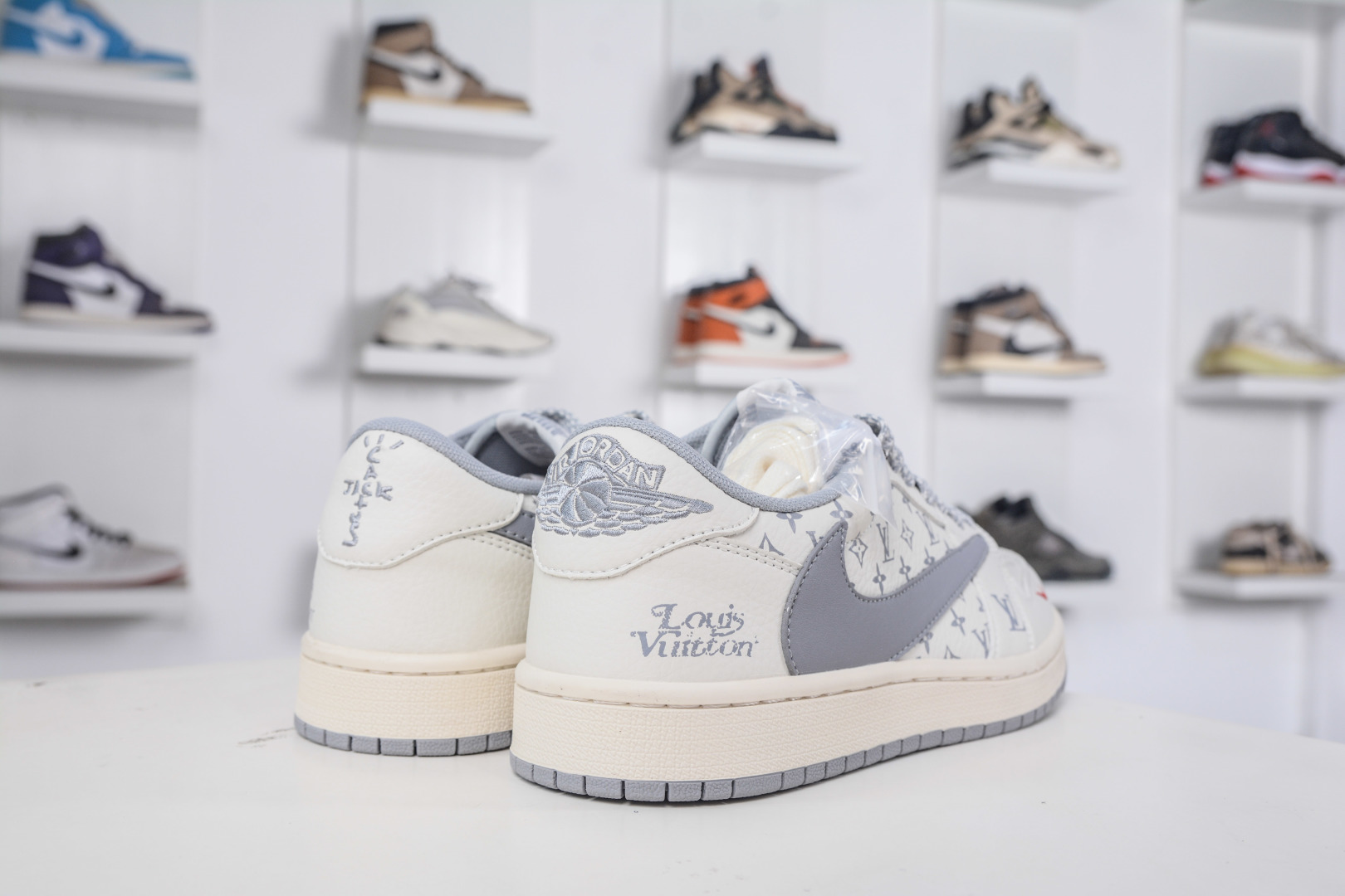 TS x Air Jordan x Louis Vuitton Air Jordan 1 Low - White/Grey/Red 6 cmp i1758908543961 1812 0 5