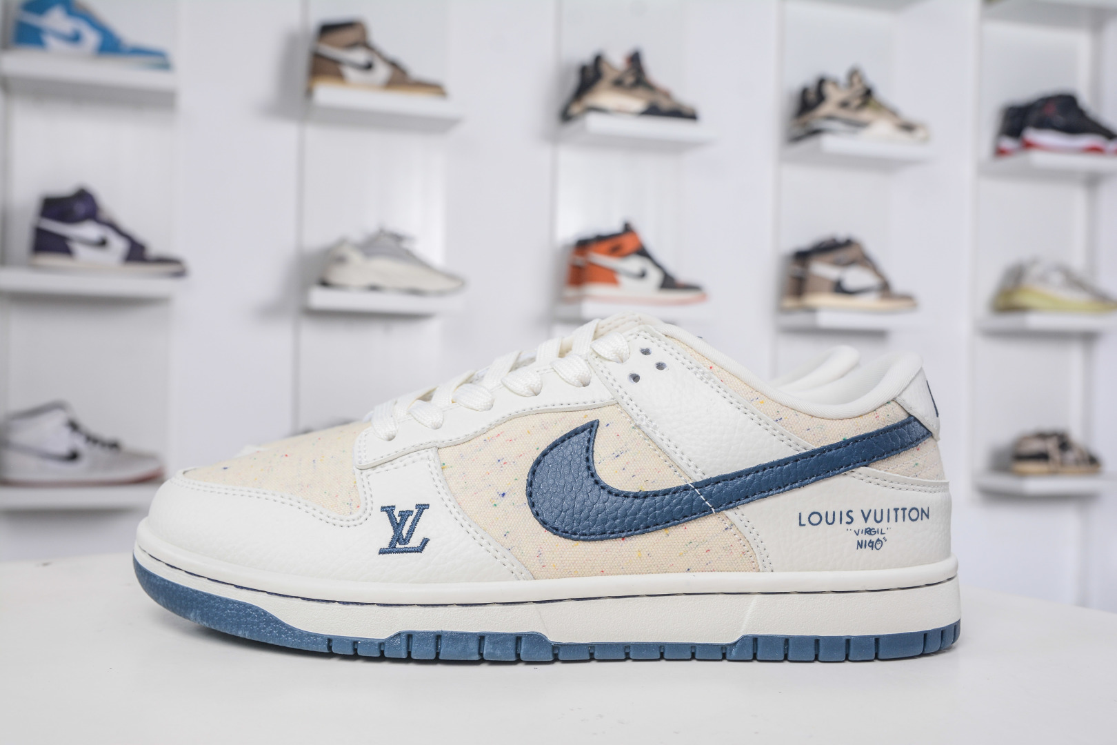 Nike SB Dunk Low x Louis Vuitton Cream Blue Sneakers 2 cmp i1758908617919 6354 0 0