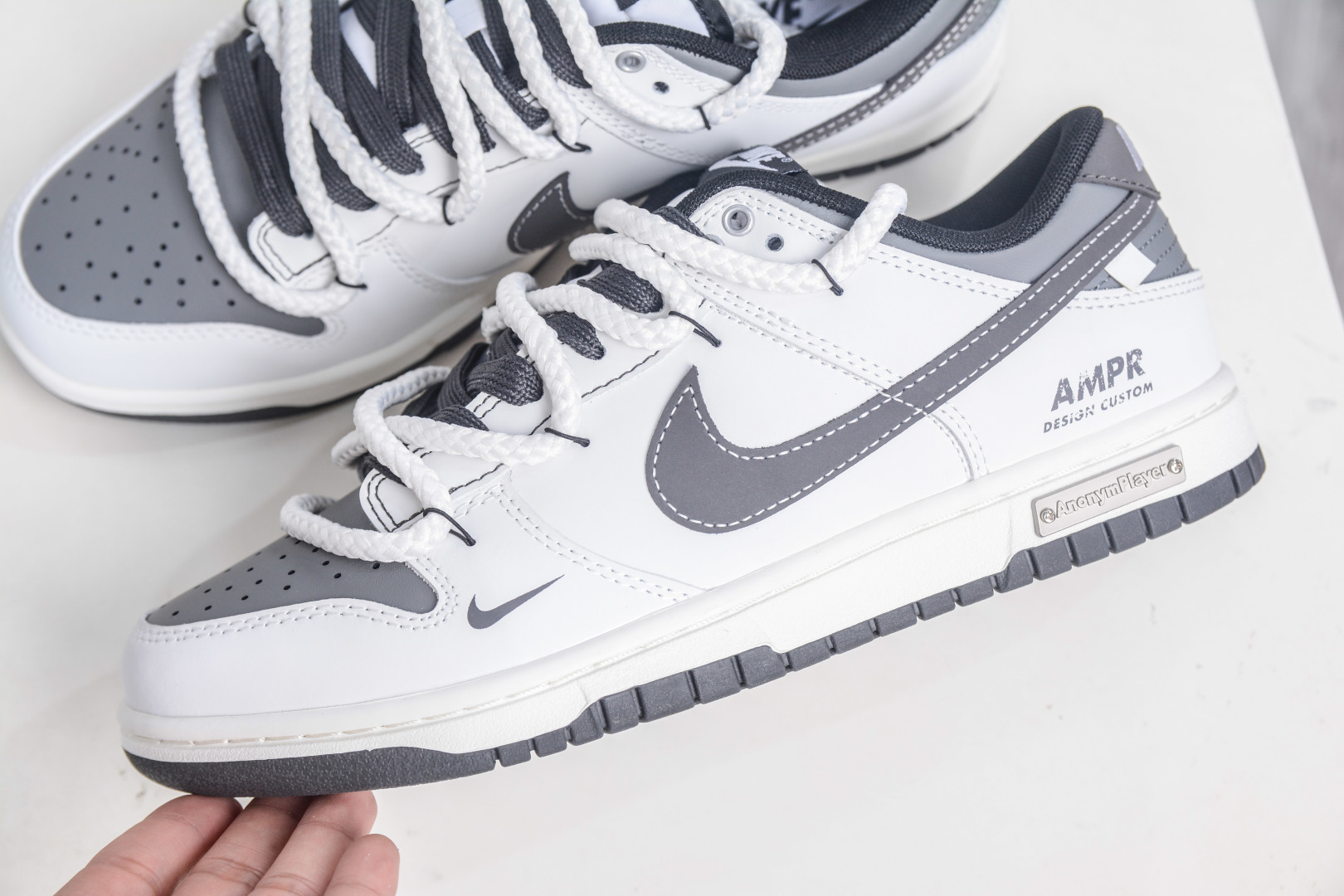 Nike Dunk Low 'Like a Boy' White/Grey Custom Design Sneakers - WB0510 064 8 cmp i1758908671024 1530 0 6