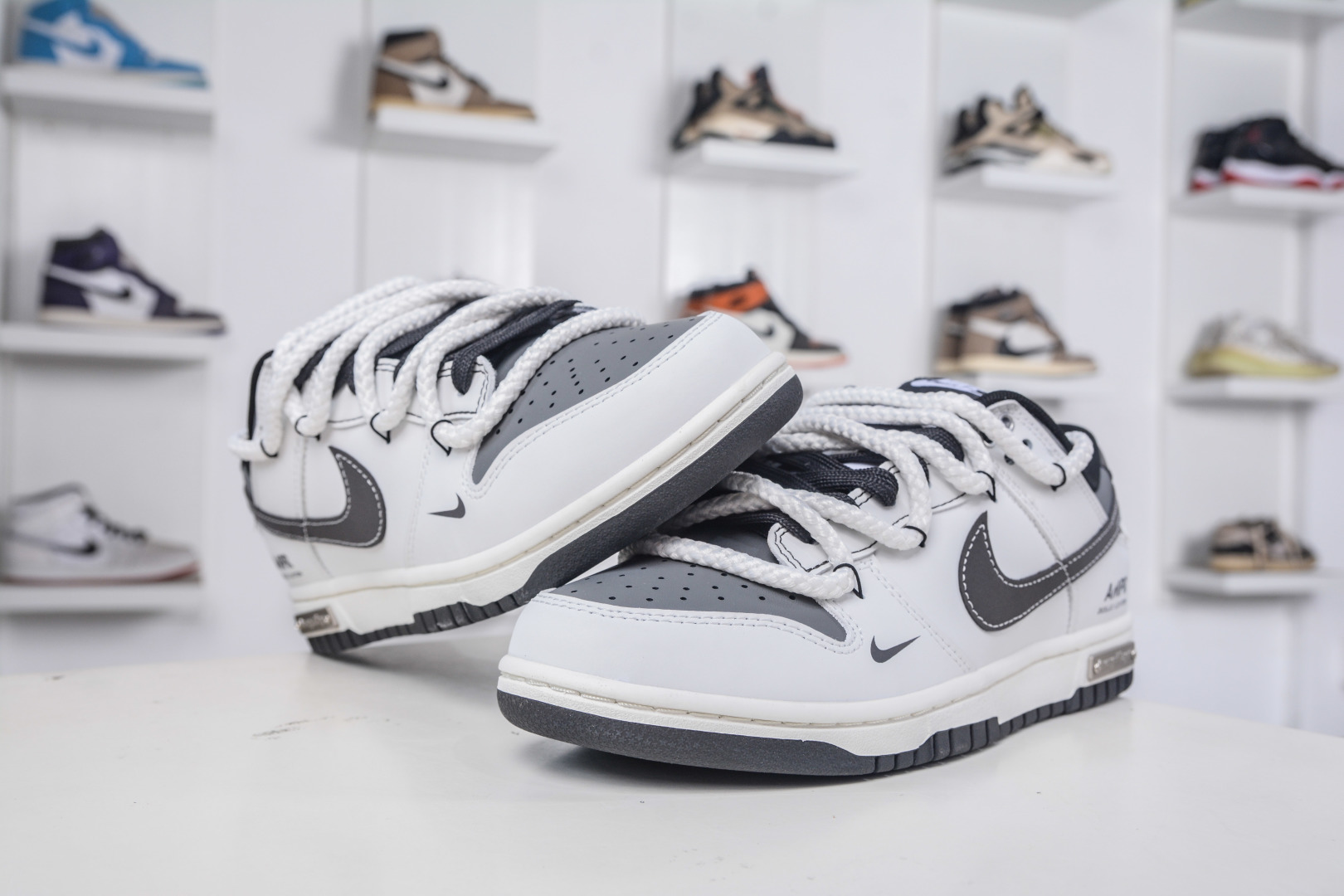 Nike Dunk Low 'Like a Boy' White/Grey Custom Design Sneakers - WB0510 064 5 cmp i1758908671025 7134 0 3