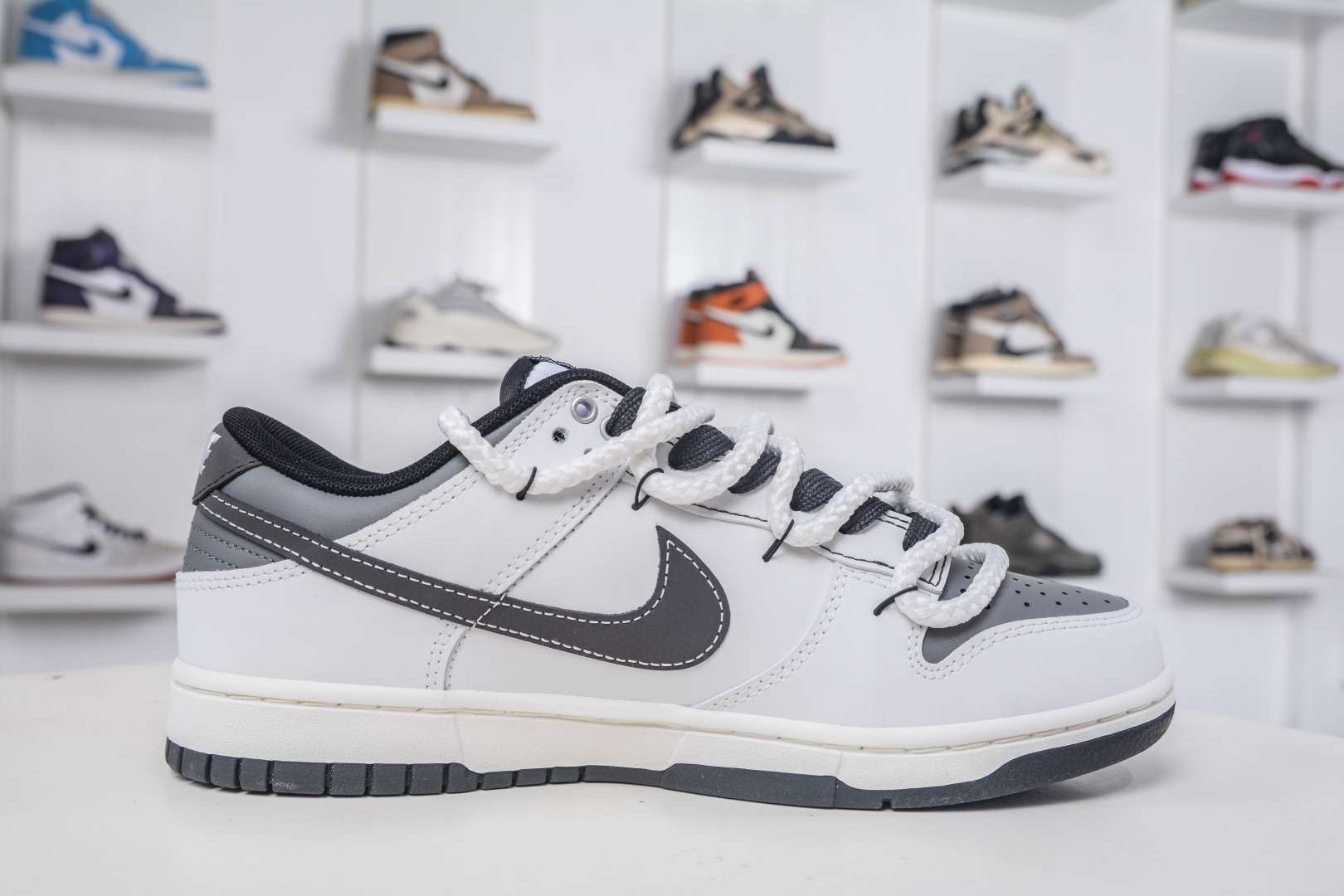 Nike Dunk Low 'Like a Boy' White/Grey Custom Design Sneakers - WB0510 064 4 cmp i1758908672134 7771 0 2