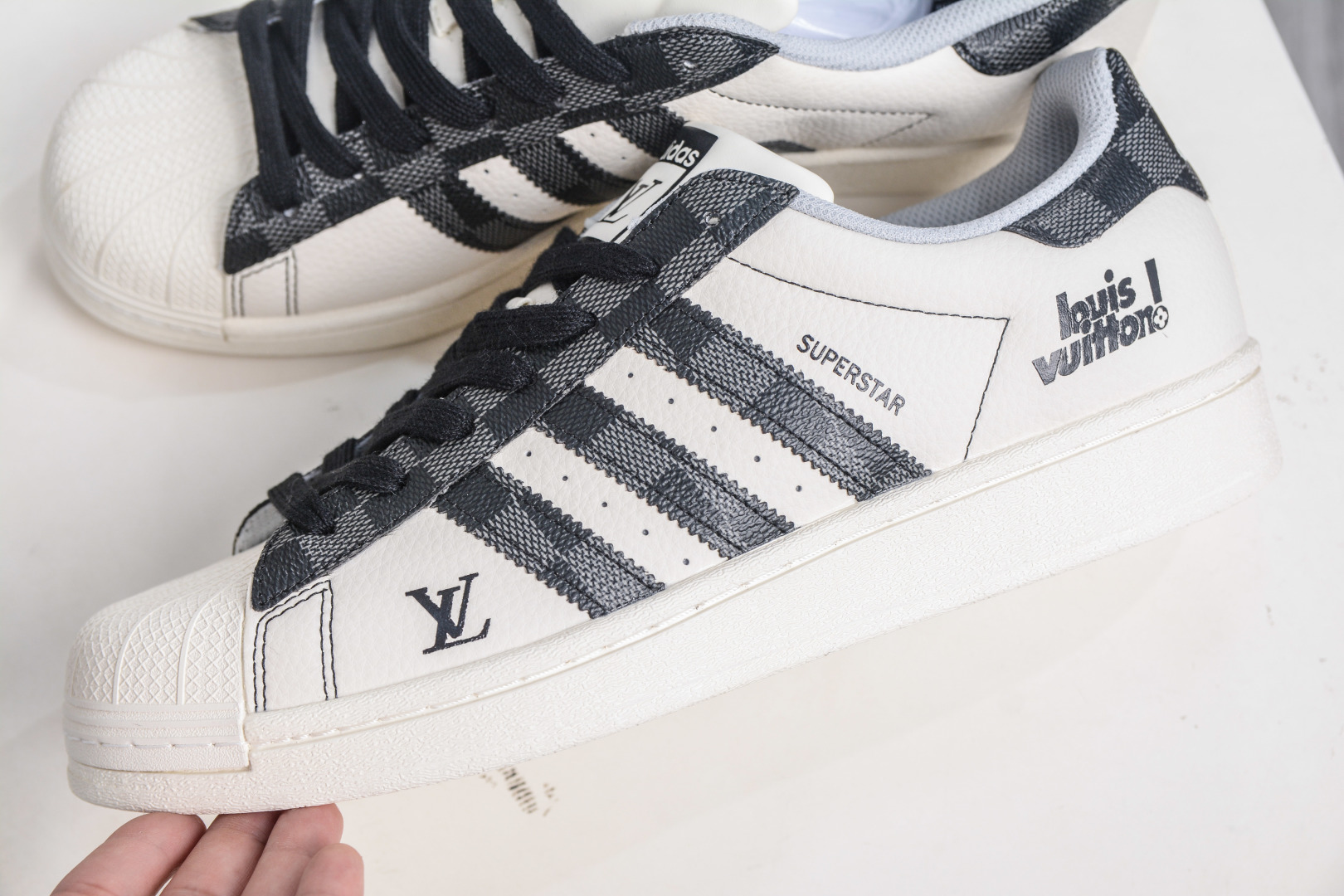 Adidas Originals Superstar x Louis Vuitton White Black Shell Toe Sneakers 8 cmp i1758995762810 2347 0 6
