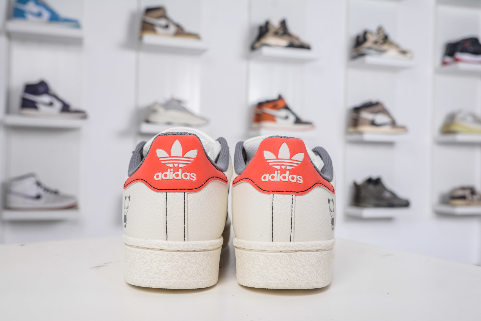 230 AD Originals Superstar x HIRANDA 米白棕红 经典复古贝壳头板鞋 QF5801