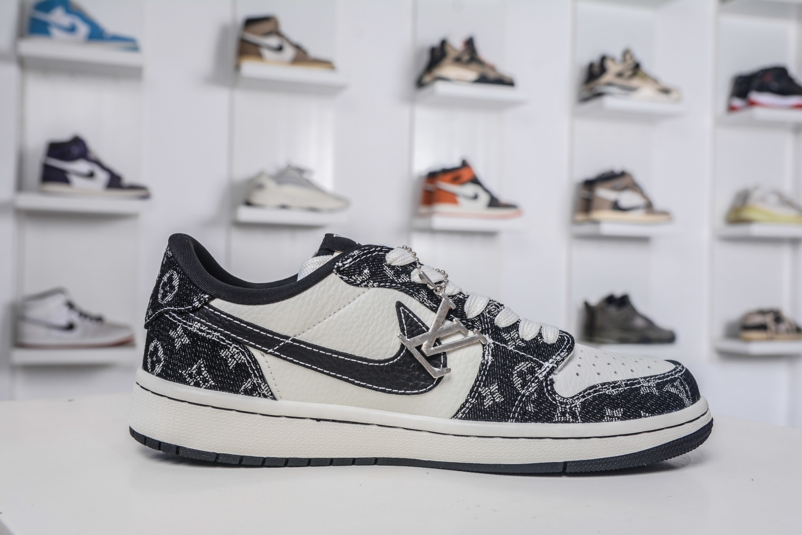 TS x Air Jordan x Louis Vuitton Air Jordan 1 Low White Black Denim 4 cmp i1759601634075 9707 0 2
