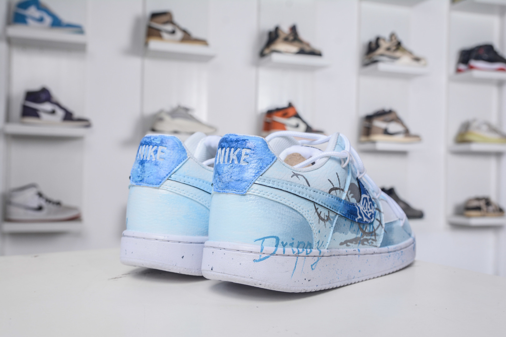 260 Nike Court Vision Low 手绘涂鸦绑带 休闲运动板鞋 低帮百搭透气休闲运动板鞋 DH2987-101