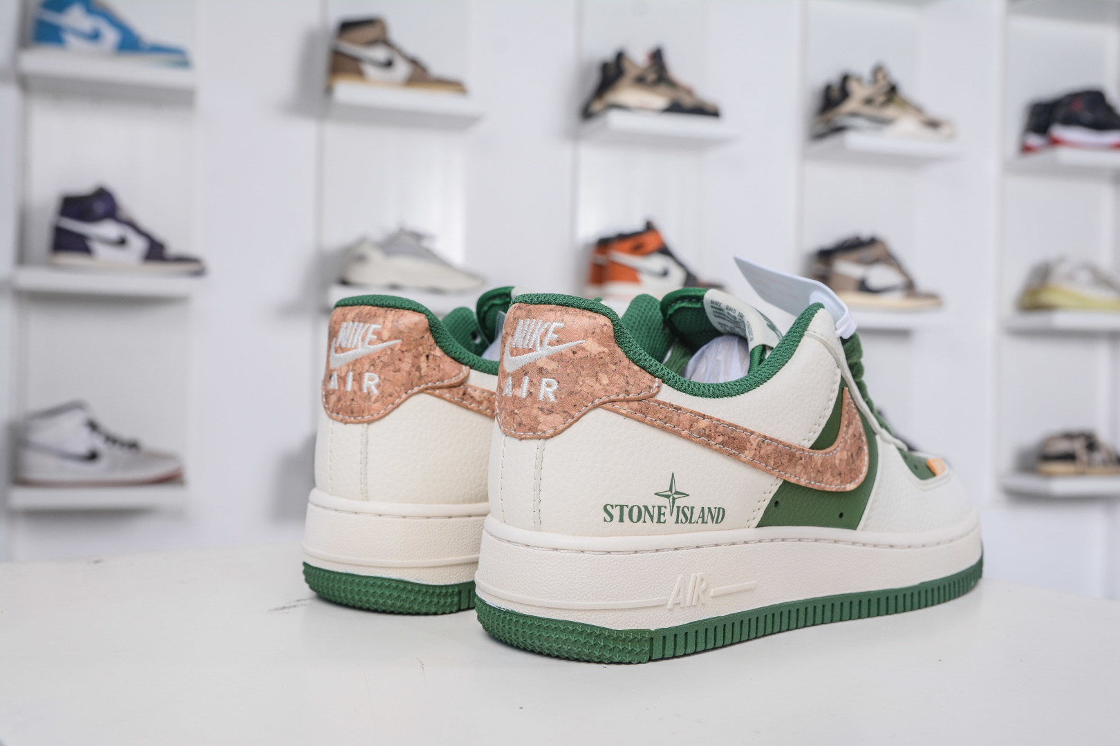 260 Nike Air Force 1 Low 07 x STONE TSLAND 石头岛联名-白绿棕 JP8028-010