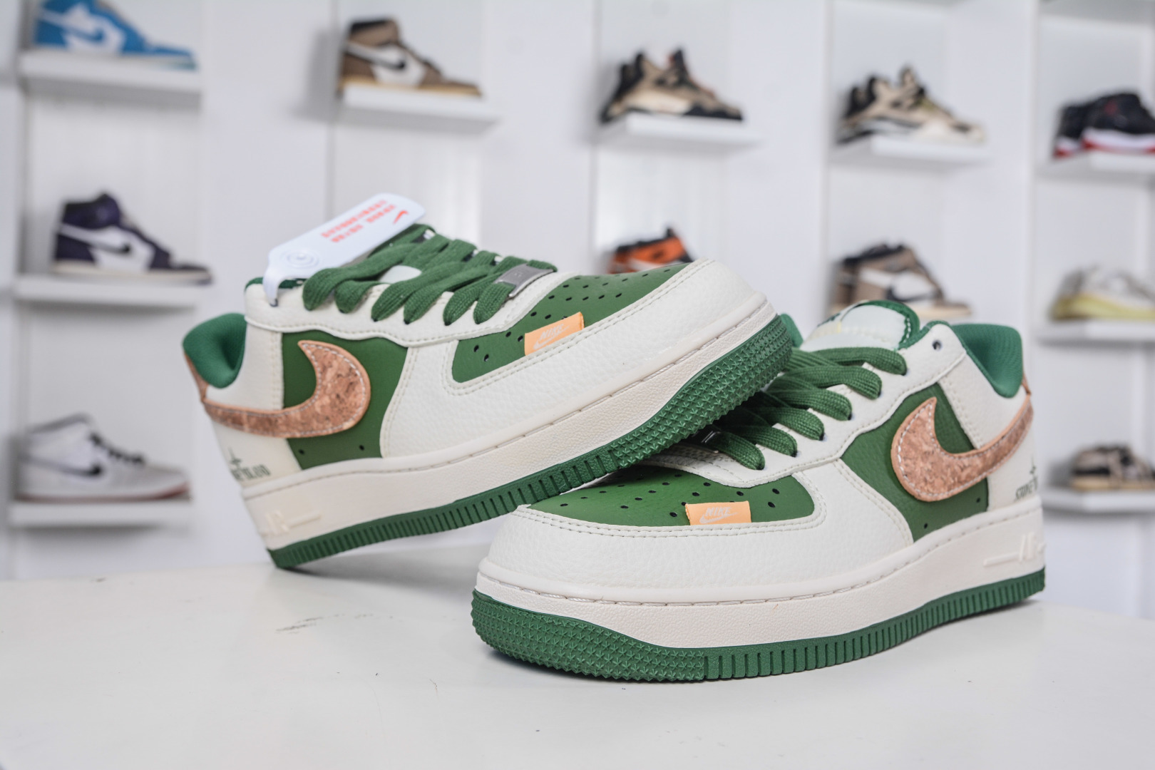 260 Nike Air Force 1 Low 07 x STONE TSLAND 石头岛联名-白绿棕 JP8028-010
