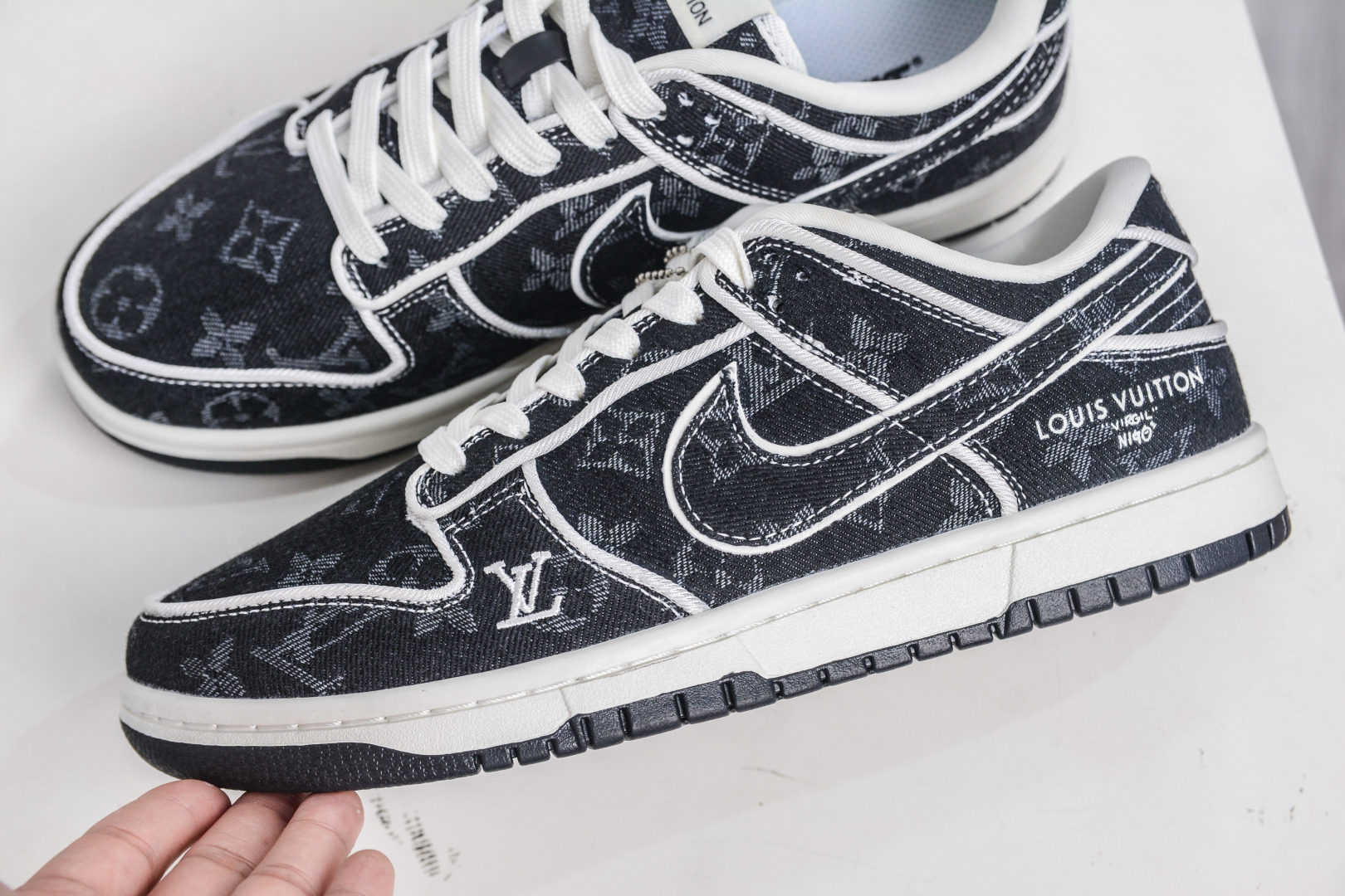 Nike SB Dunk Low x Louis Vuitton Black Denim Sneakers 8 cmp i1760033008920 6585 0 6