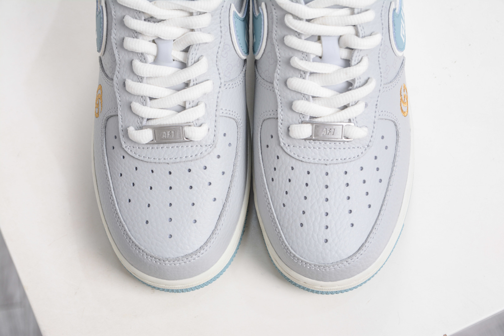 Gucci x Nike Air Force 1 Low Grey Blue Custom Sneakers Designer Shoes 9 cmp i1760119257089 5130 0 8