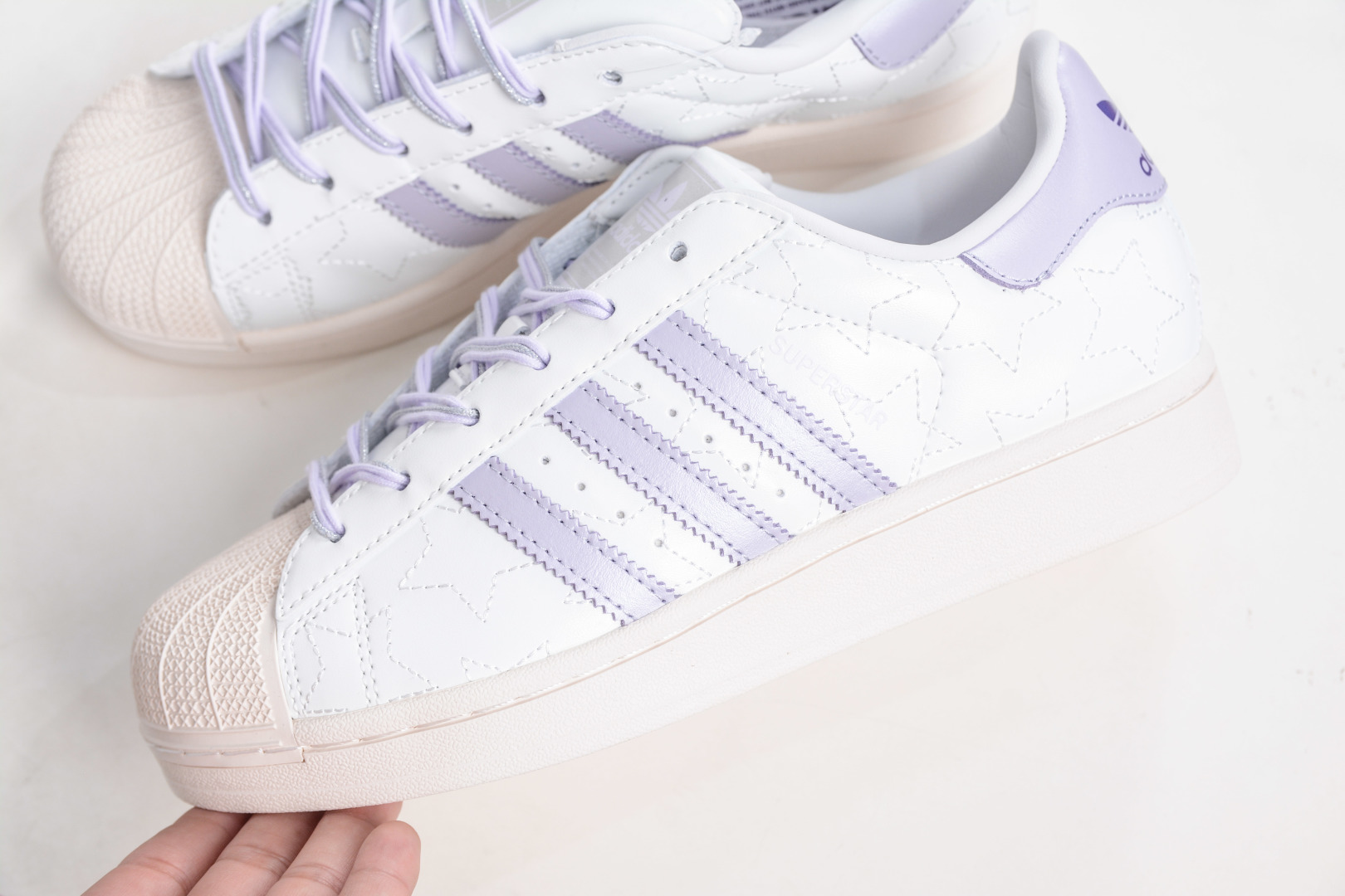 Adidas Originals Superstar 2 White/Purple Leather Women's Shoes (JR6984) 8 cmp i1760119705790 2658 0 6