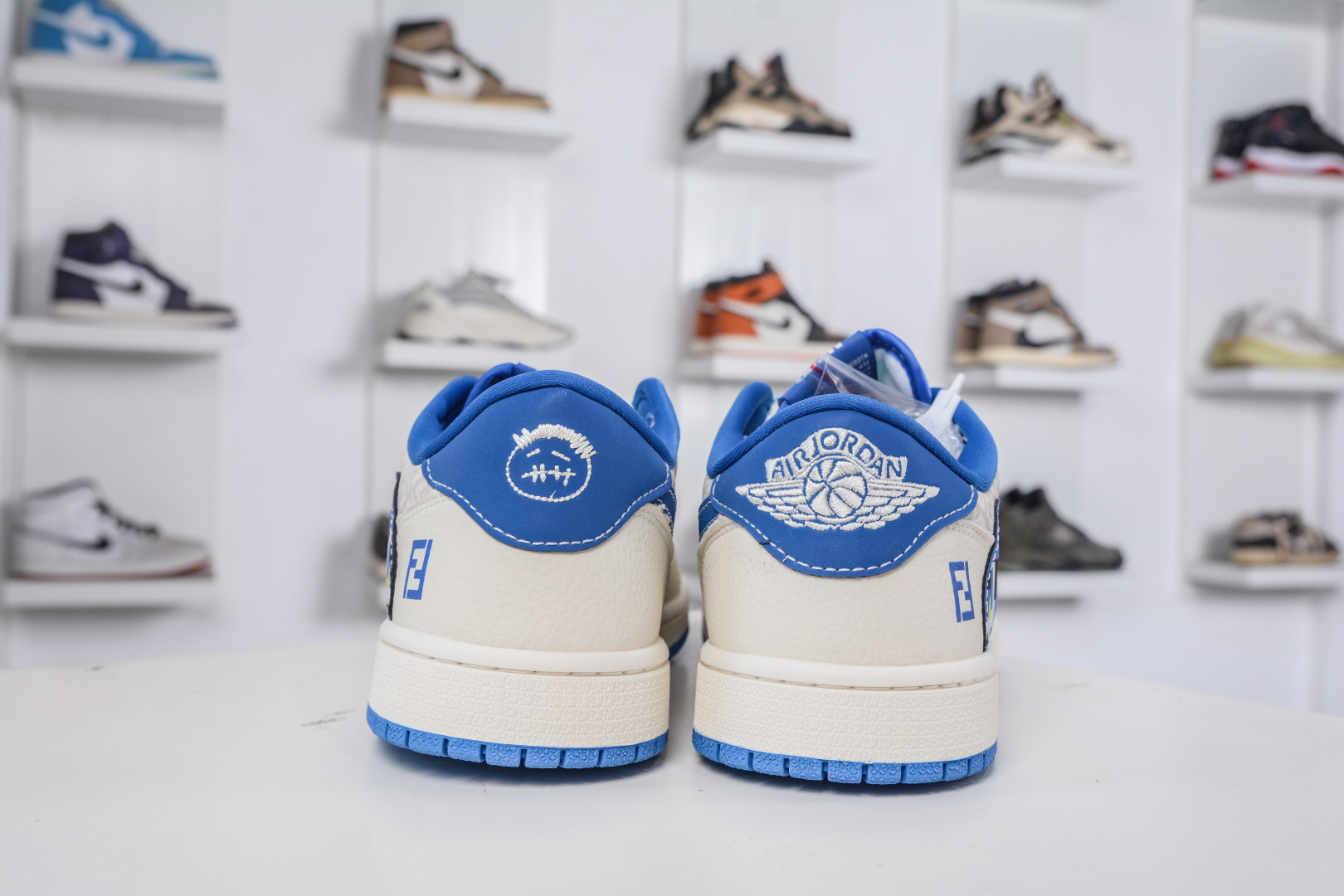 TS x Air Jordan 1 Low Fendi Collab - White/Blue, Custom, Comfortable, Stylish 3 cmp i1760292203734 1858 0 1