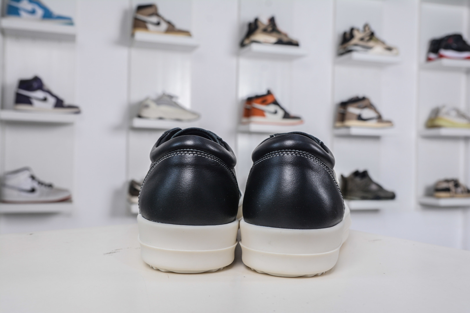 Rick Owens Edfu Low-Top Leather Sneakers - Black & White Designer Shoes 2 cmp i1760292864223 4138 0 1
