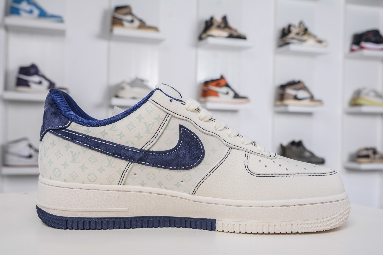 Nike Air Force 1 Low 07 x Louis Vuitton LV联名-米蓝印花 MZ9588-817
