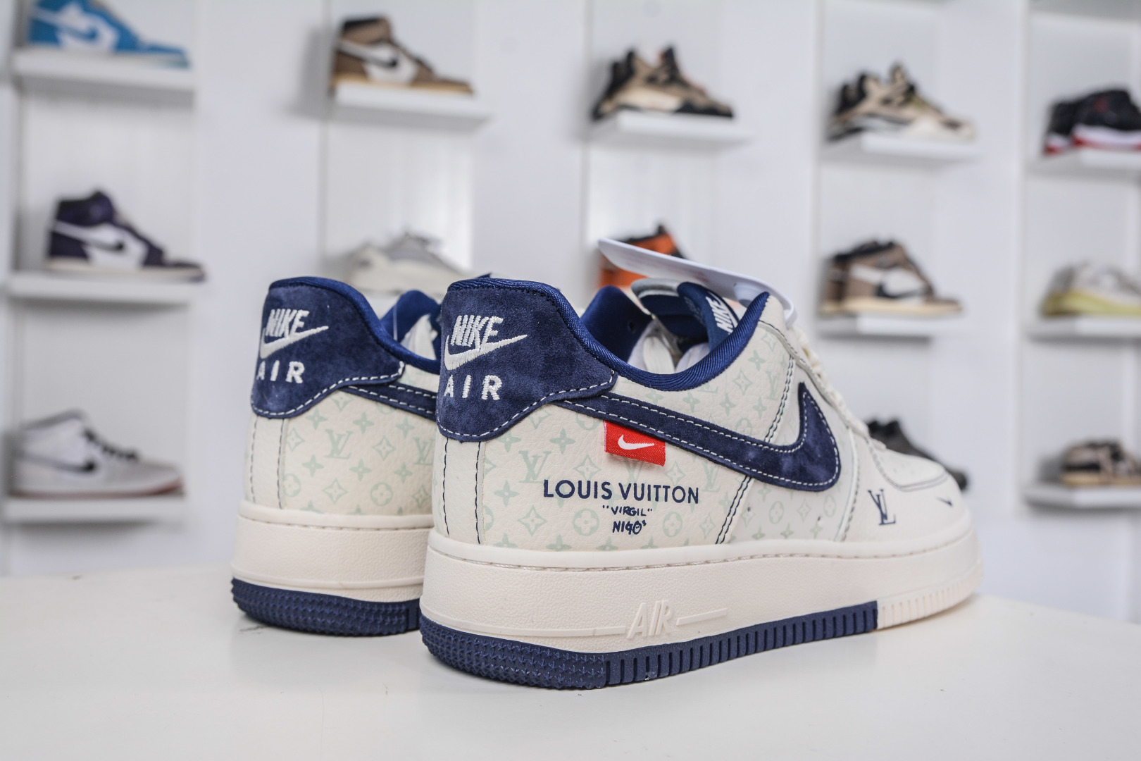 Nike Air Force 1 Low 07 x Louis Vuitton LV联名-米蓝印花 MZ9588-817