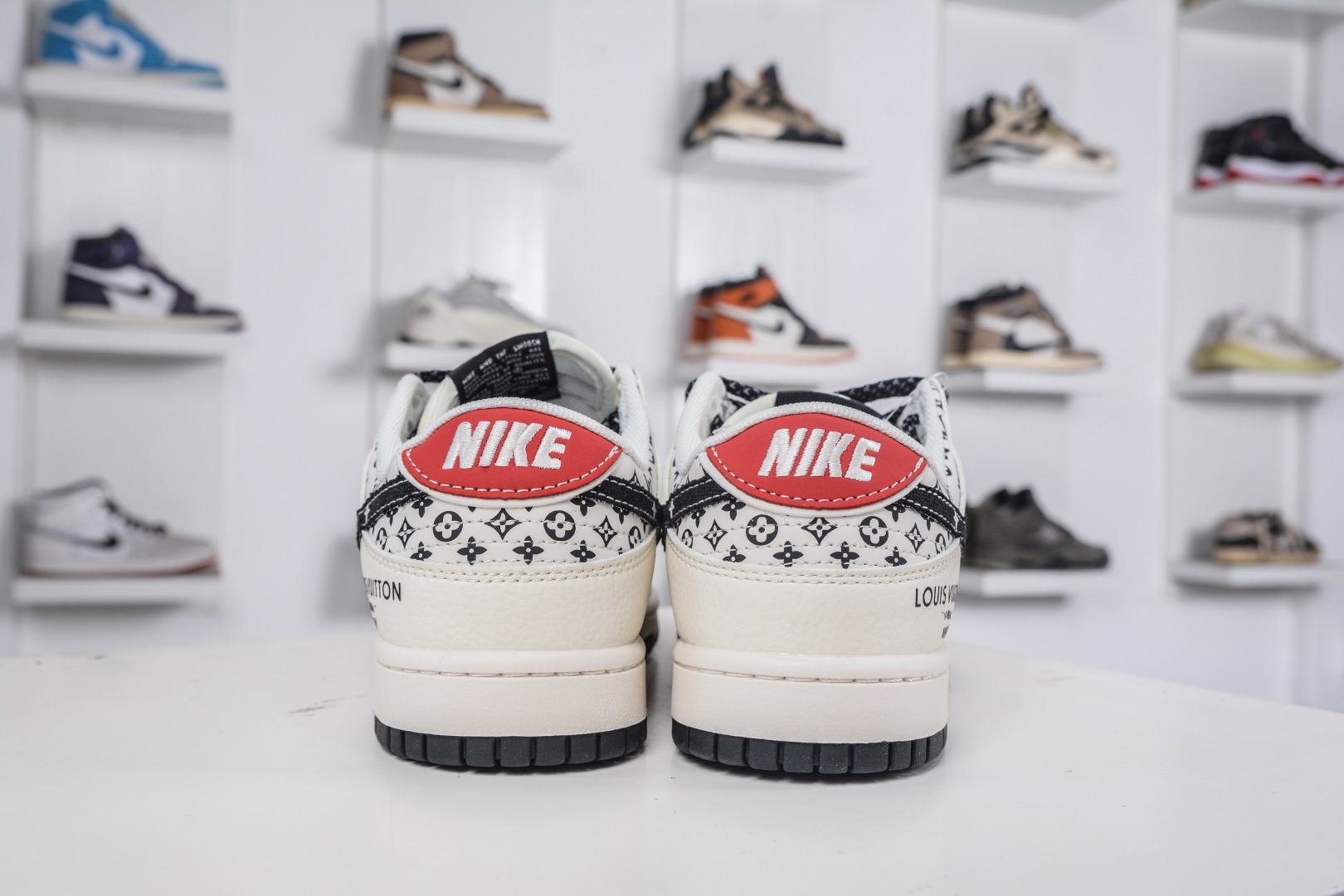 Nike SB Dunk Low x Louis Vuitton Cream Black Red Print Sneakers 3 cmp i1760456413752 7572 0 1