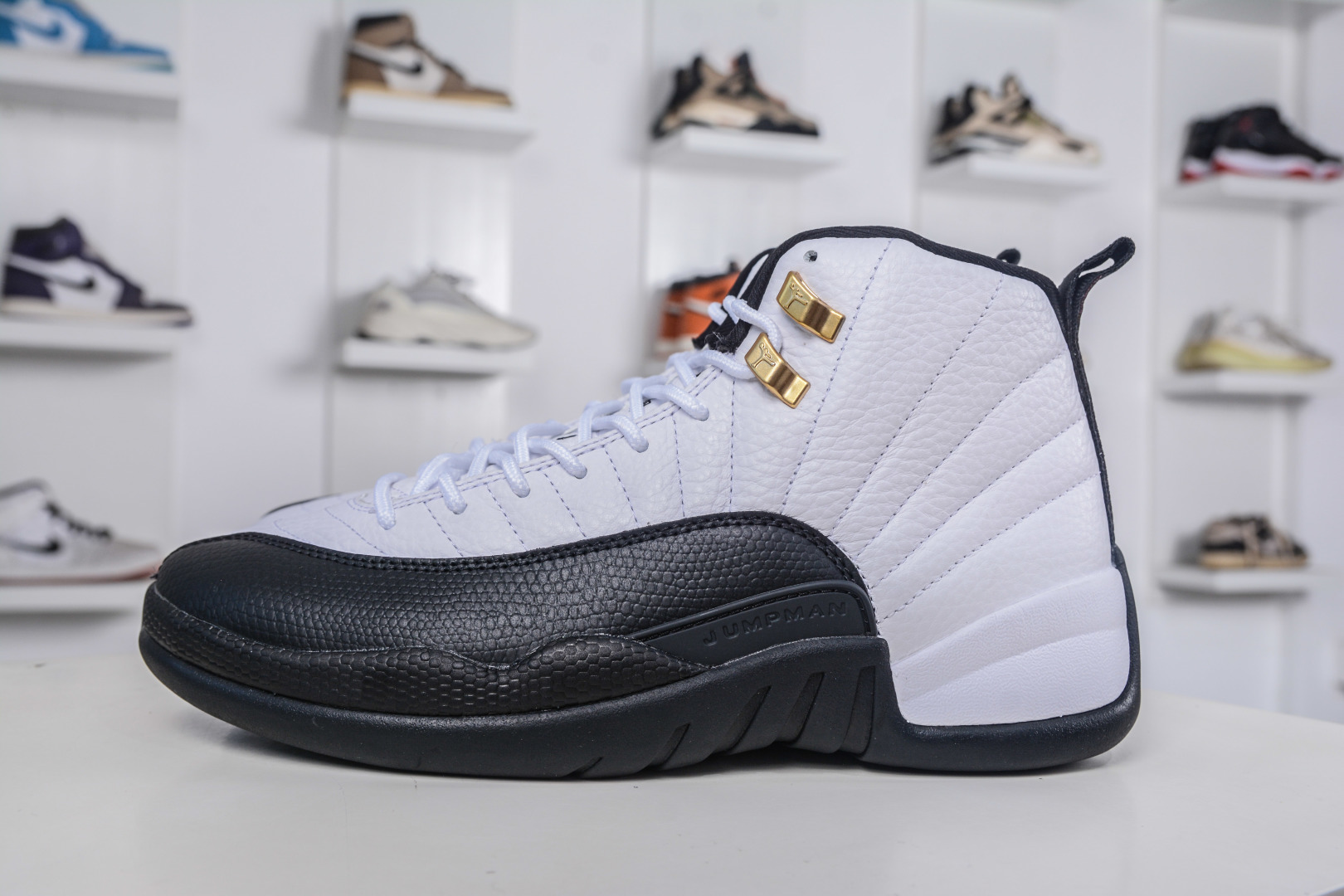 Air Jordan 12 Retro White/Black/Gold,Premium Leather,Original Design