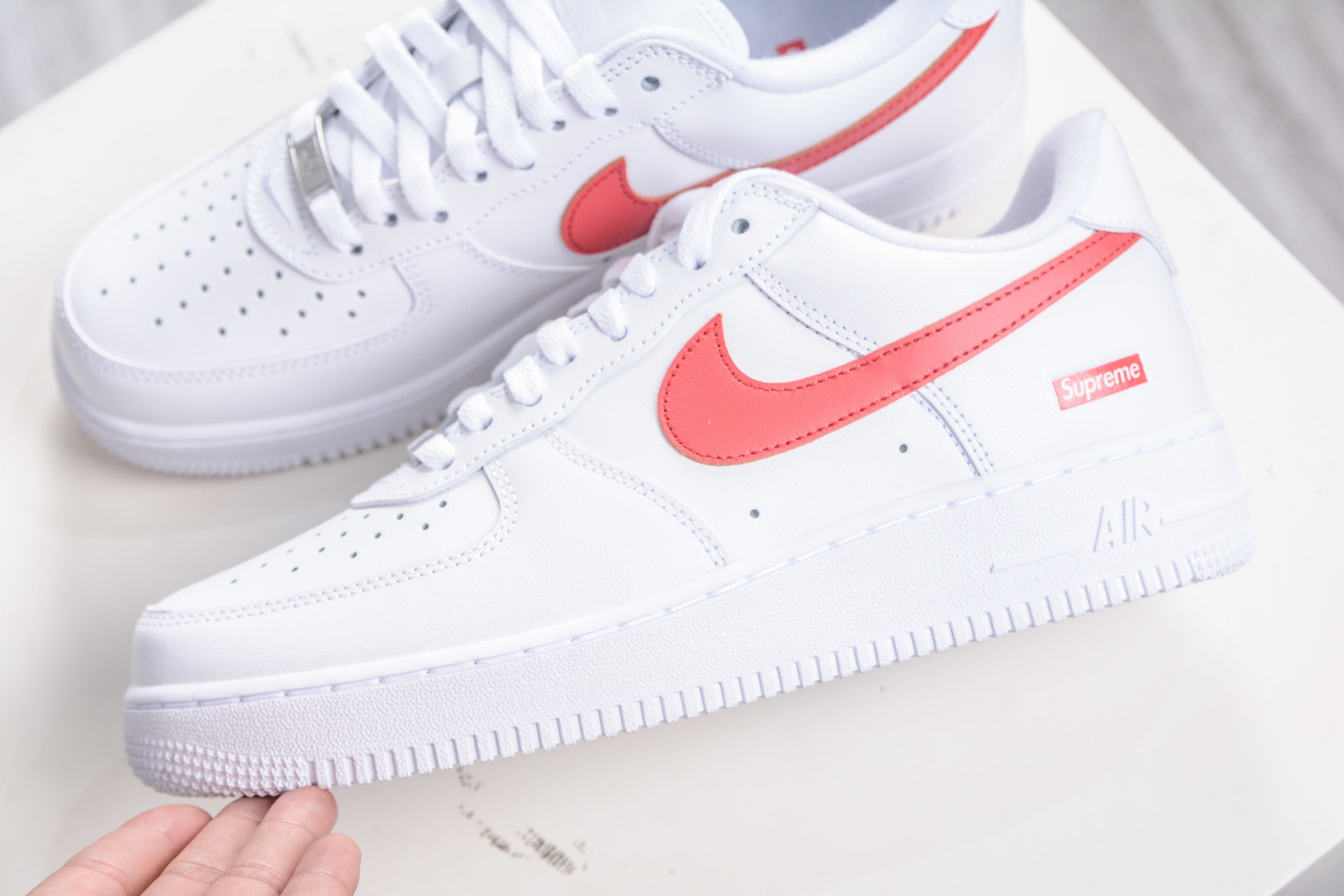 G版纯原 Supreme X NK AIR Force 1 Low 空军一号联名 白红 CU9225-101