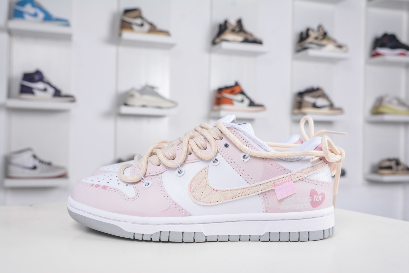 Nike Dunk Low 'Sweet Heart' Pink and White Casual Sneakers (Women's)