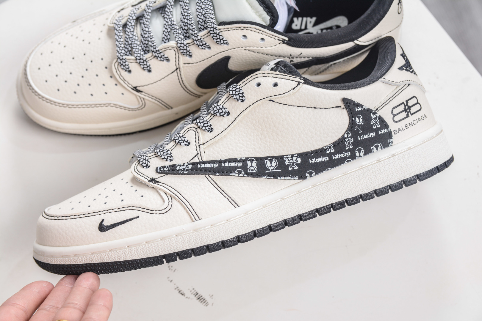 TS x Air Jordan x Balenciaga Low White Black Custom Sneakers 8 cmp i1760717550147 1070 0 6