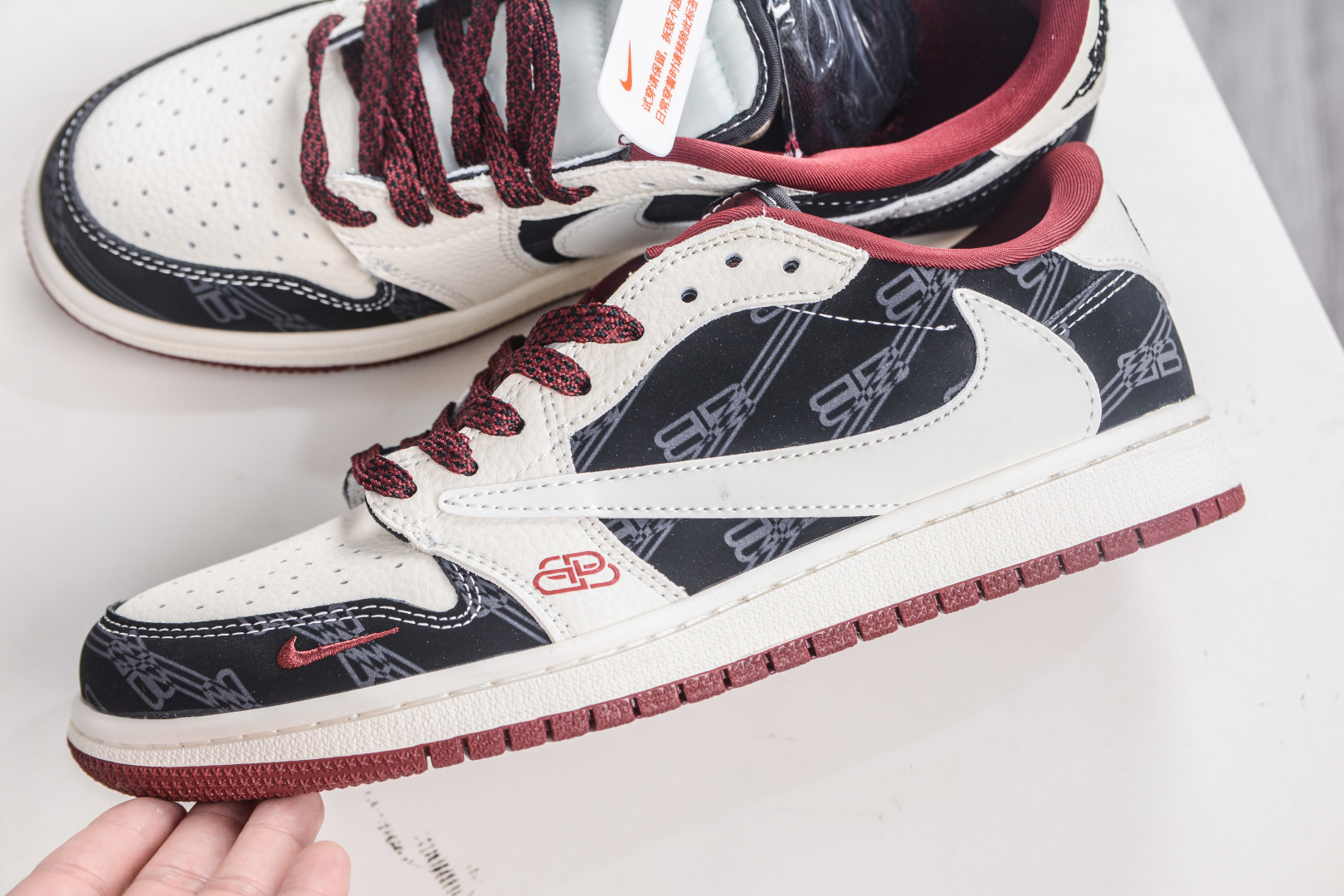TS x Air Jordan x Balenciaga Low White Black Red Wine Sneakers 8 cmp i1760717587162 1141 0 6