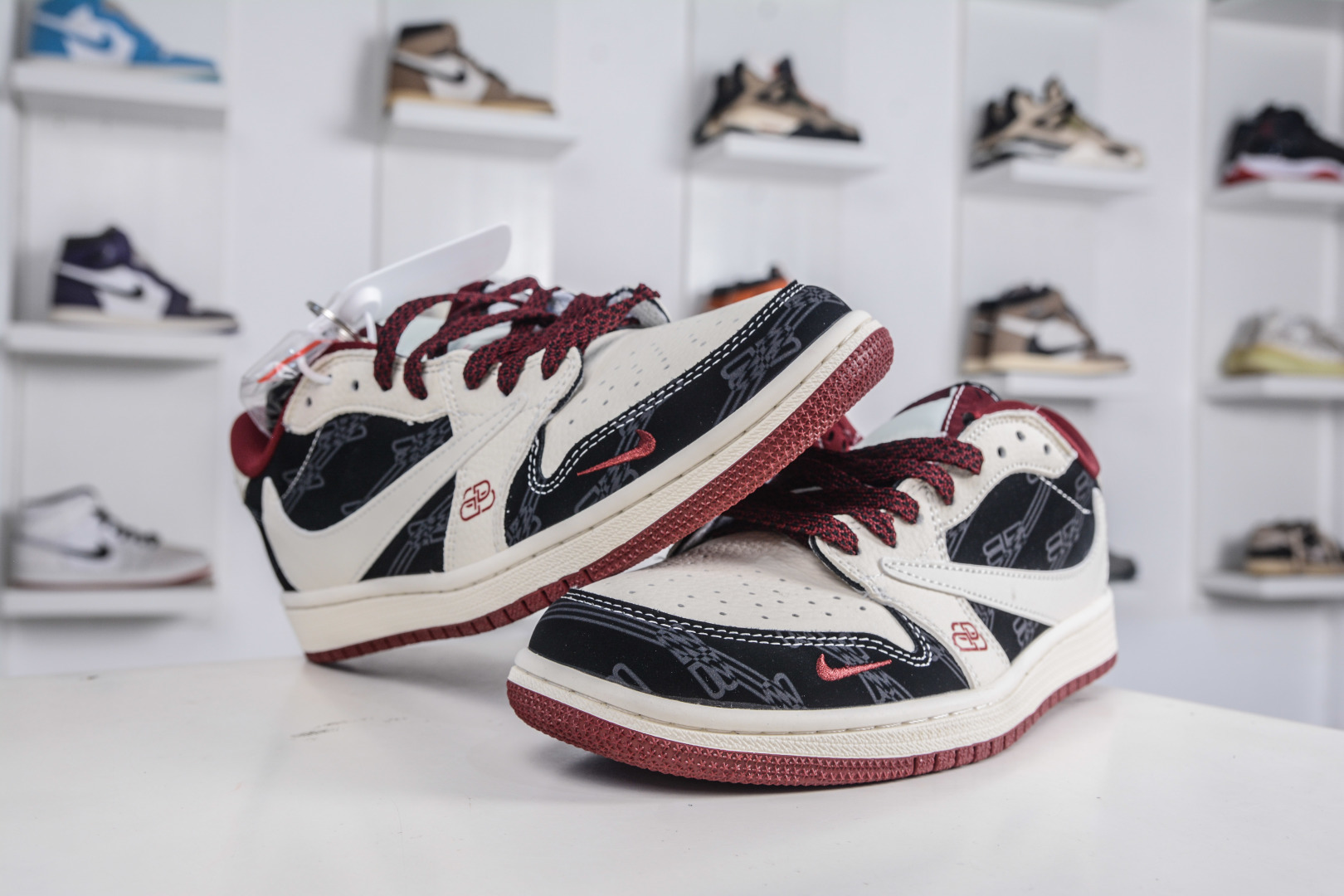 TS x Air Jordan x Balenciaga Low White Black Red Wine Sneakers 5 cmp i1760717588220 7458 0 3