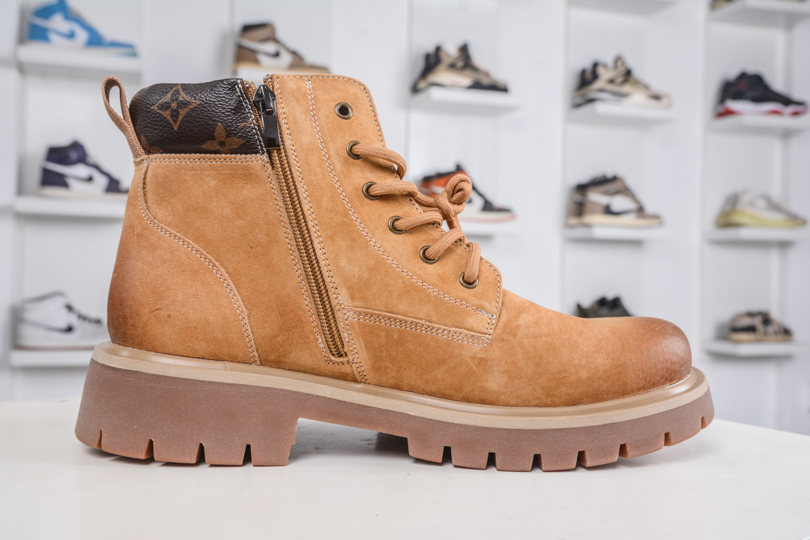 Louis Vuitton Men's Tan Suede Ankle Boots with Monogram Detail - Size 38-44 4 cmp i1760717937415 369 0 2