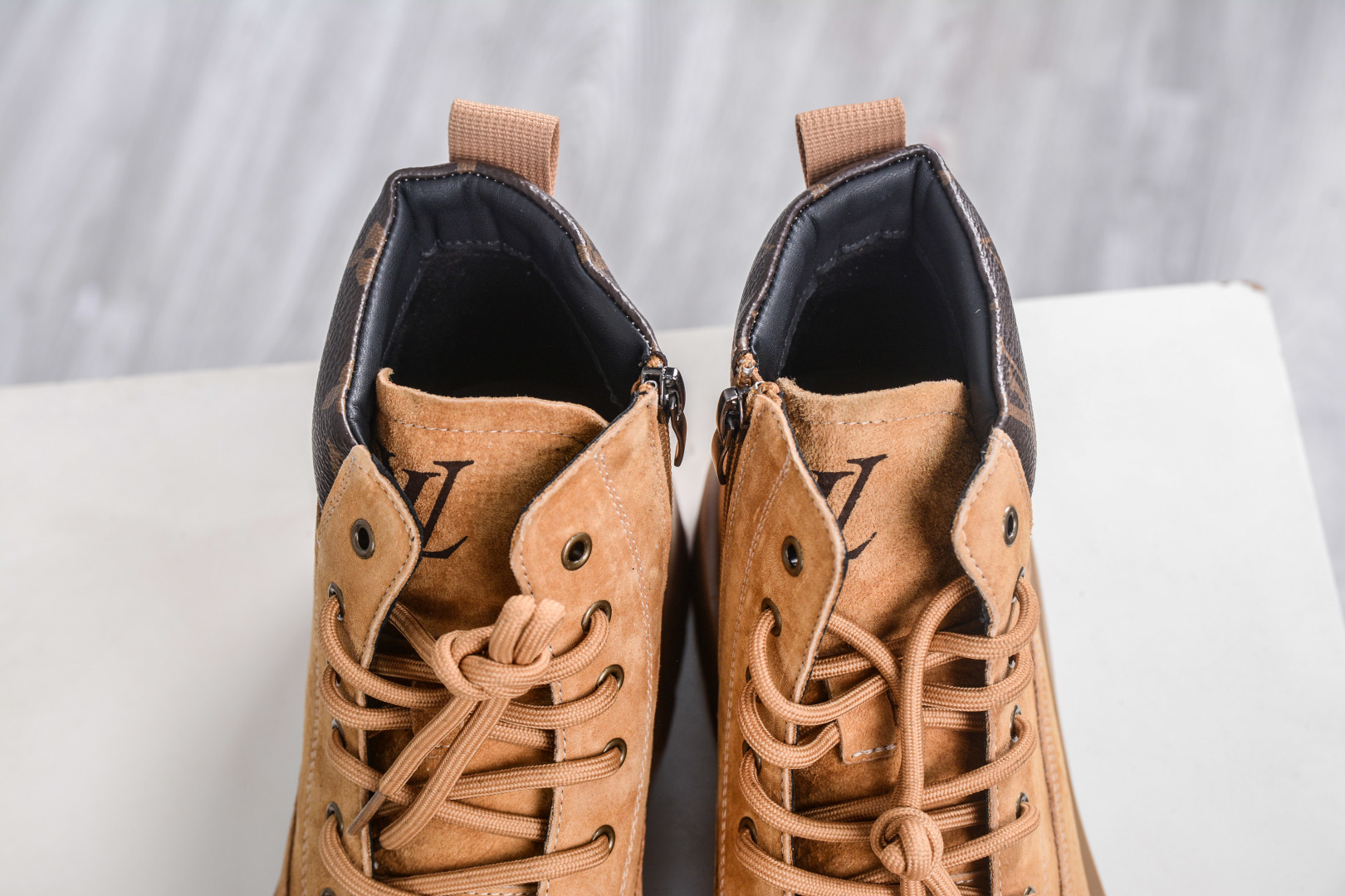 Louis Vuitton Men's Tan Suede Ankle Boots with Monogram Detail - Size 38-44 9 cmp i1760717937416 553 0 7