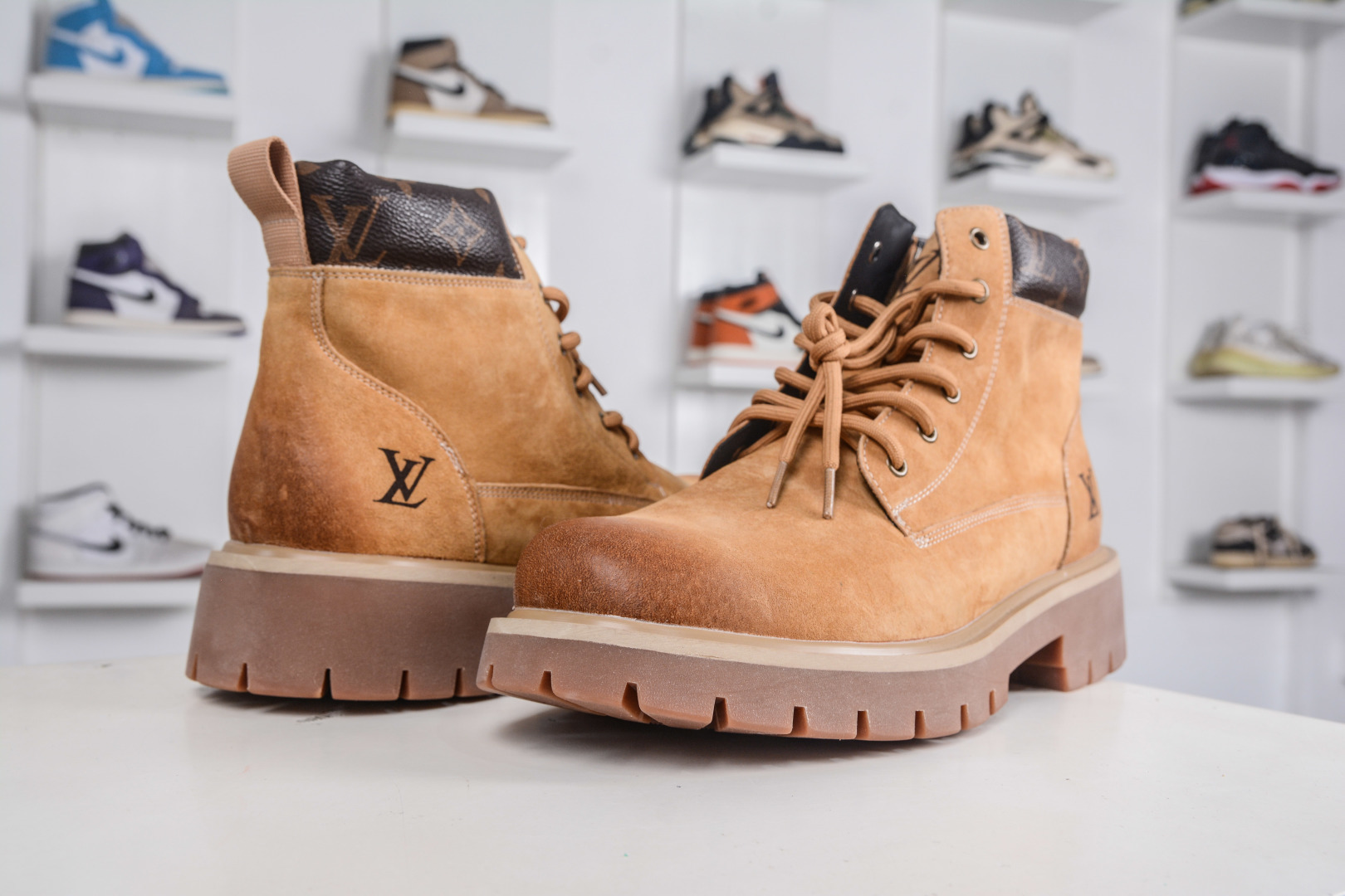Louis Vuitton Men's Tan Suede Ankle Boots with Monogram Detail - Size 38-44 5 cmp i1760717938823 583 0 3