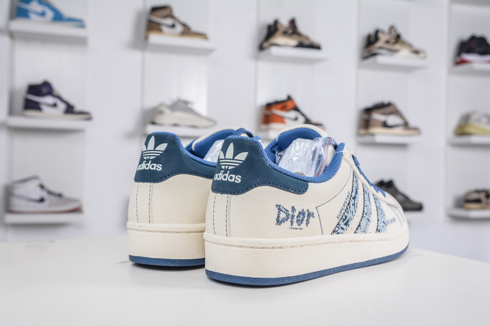 AD Originals Super x DIOR 米白蓝迪奥印花 经典复古贝壳头板鞋 DS5808