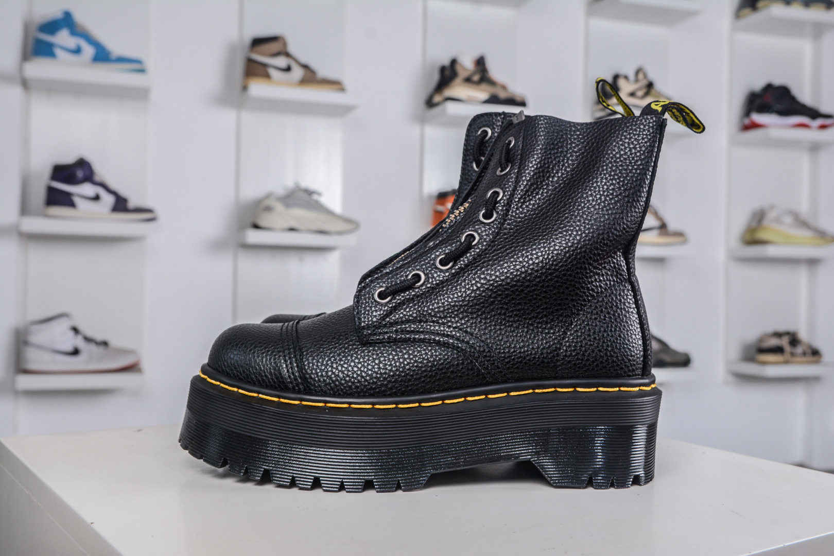 Dr. Martens 1460 Platform Boots - Black Leather, 8-Eye, Durable & Stylish
