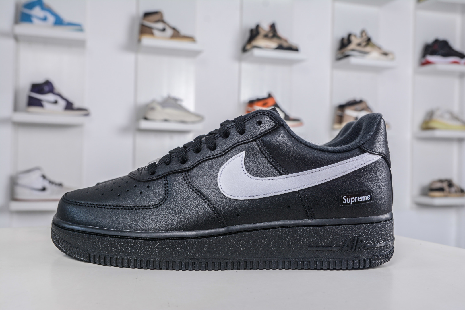 Supreme X Nike Air Force 1 Low Black/White, Premium Leather, All Sizes Available