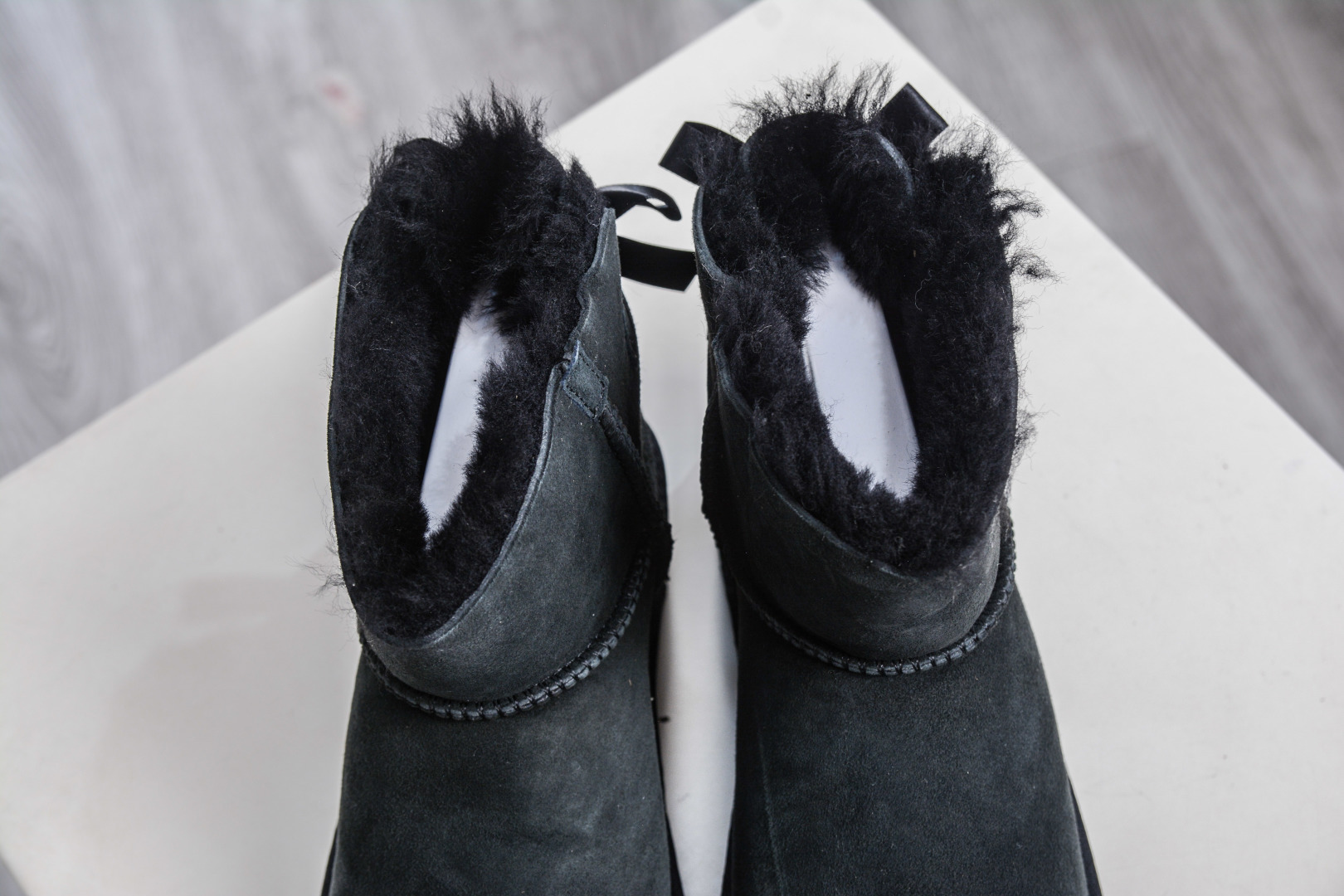 220 主推优势私 UGG Bailey贝莉单丝带蝴蝶结 黑色 秋冬羊皮毛一体雪地靴 1016501-BLK