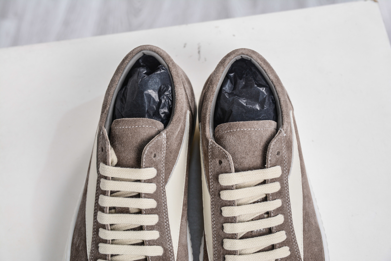 450 M版纯原 全新出货 Rick Owens Edfu 瑞克·欧文斯低帮麂皮面时尚运动板鞋 棕麂皮