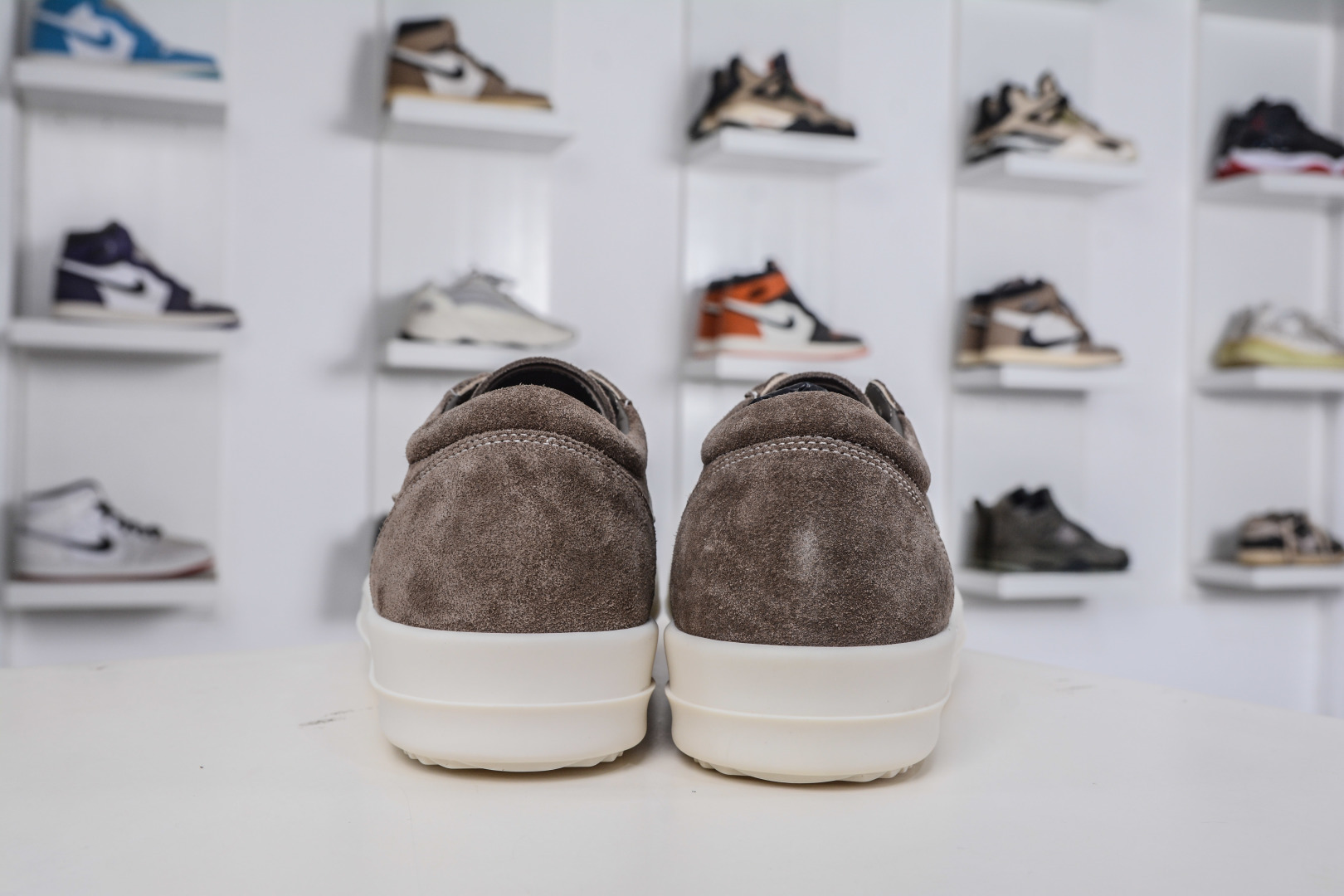 450 M版纯原 全新出货 Rick Owens Edfu 瑞克·欧文斯低帮麂皮面时尚运动板鞋 棕麂皮