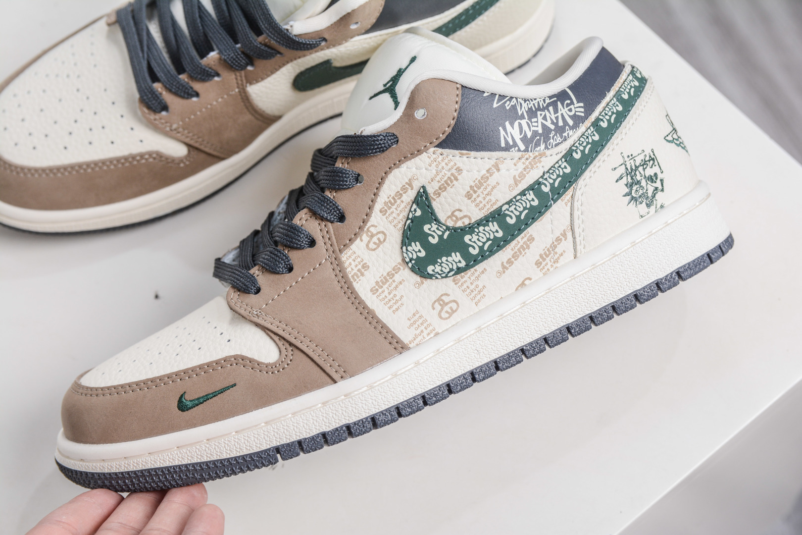 Air Jordan 1 Retro Low x Stussy 斯图西联名-米棕绿 QD1988-007